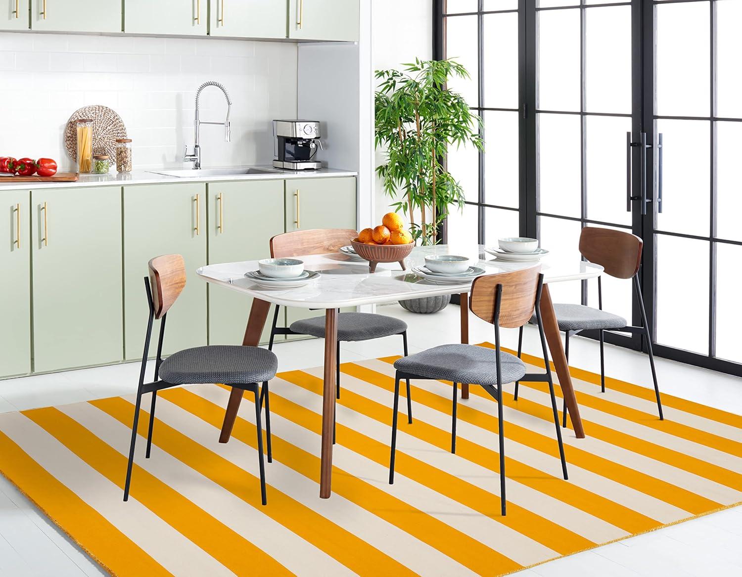 Montauk MTK712 Hand Woven Indoor Accent Rug - Yellow/Ivory - 3'x3' - Safavieh