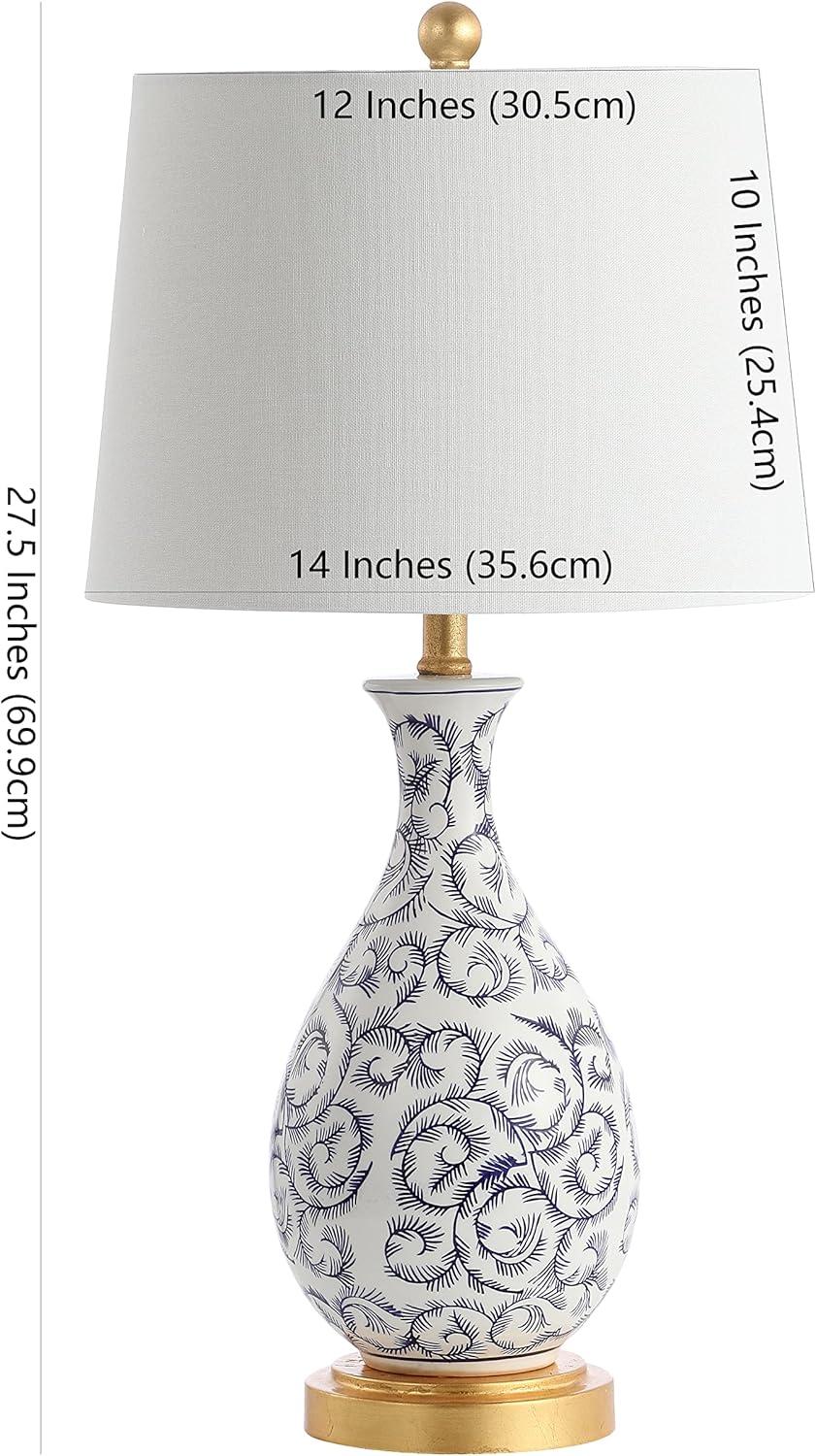 SAFAVIEH Avi Floral Vines 27.5 in. H Table Lamp, Blue/White, Set of 2