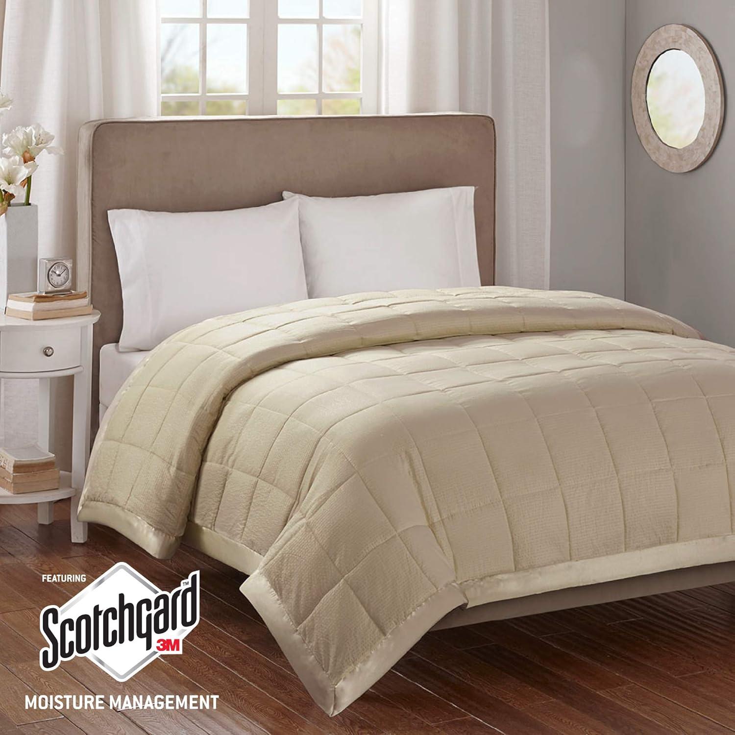 Madison Park Cambria Oversized Down Alternative Blanket with Satin Trim
