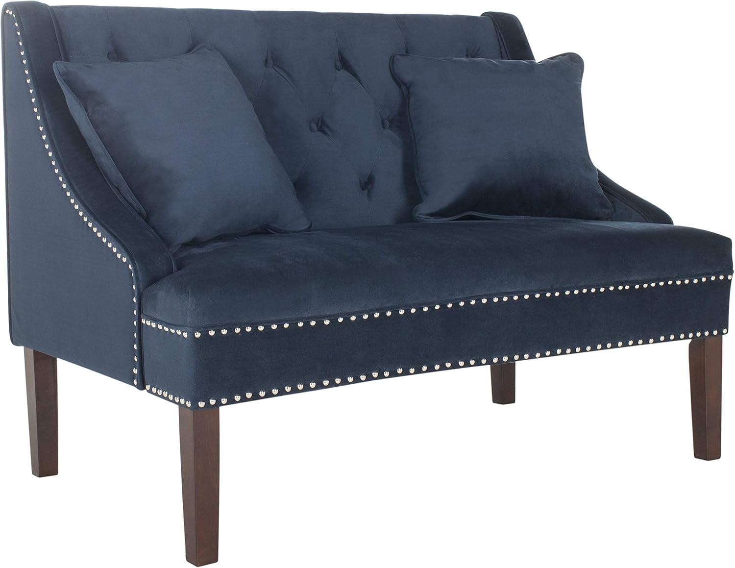 Zoey Settee with Silver Nailheads  - Safavieh