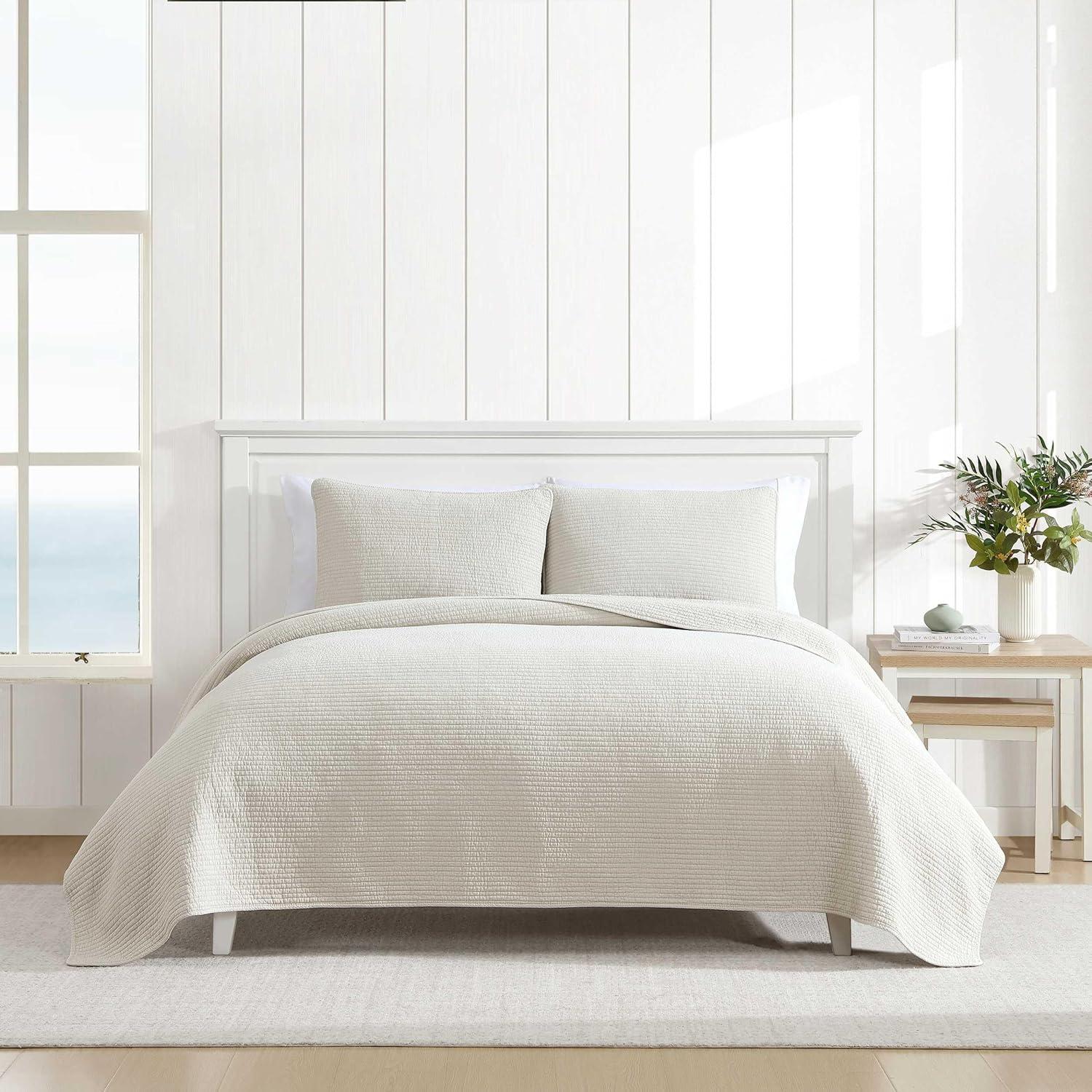 Nautica Bayport Nautica Seashore Stitch Solid Cotton Quilt Set
