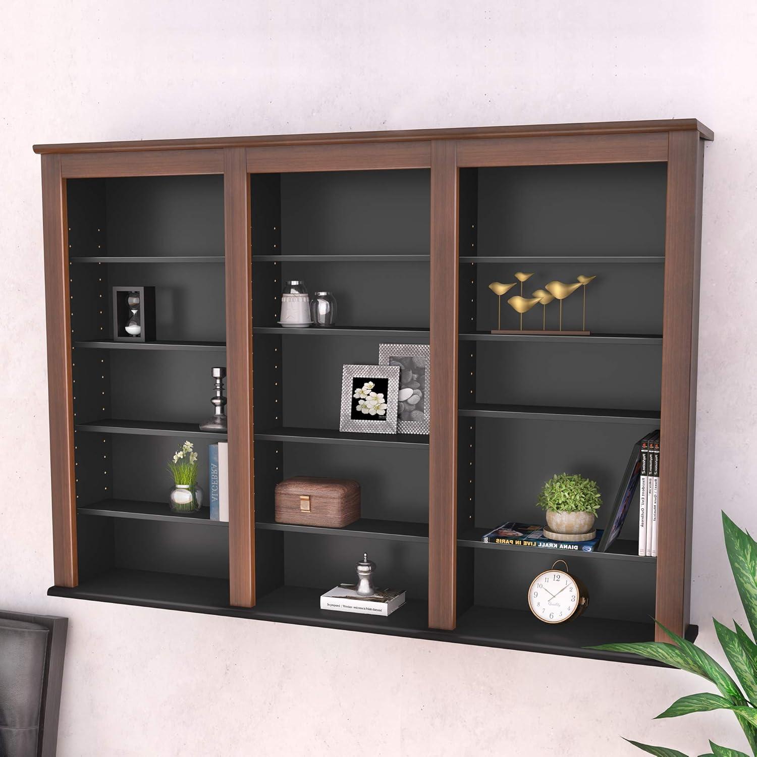 Cherry & Black Laminated Floating Media Storage Shelf