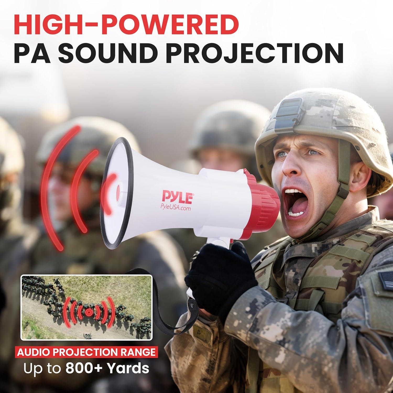 Pyle Pro Handheld Megaphone Bull Horn with Siren and Voice Recorder | PMP35R