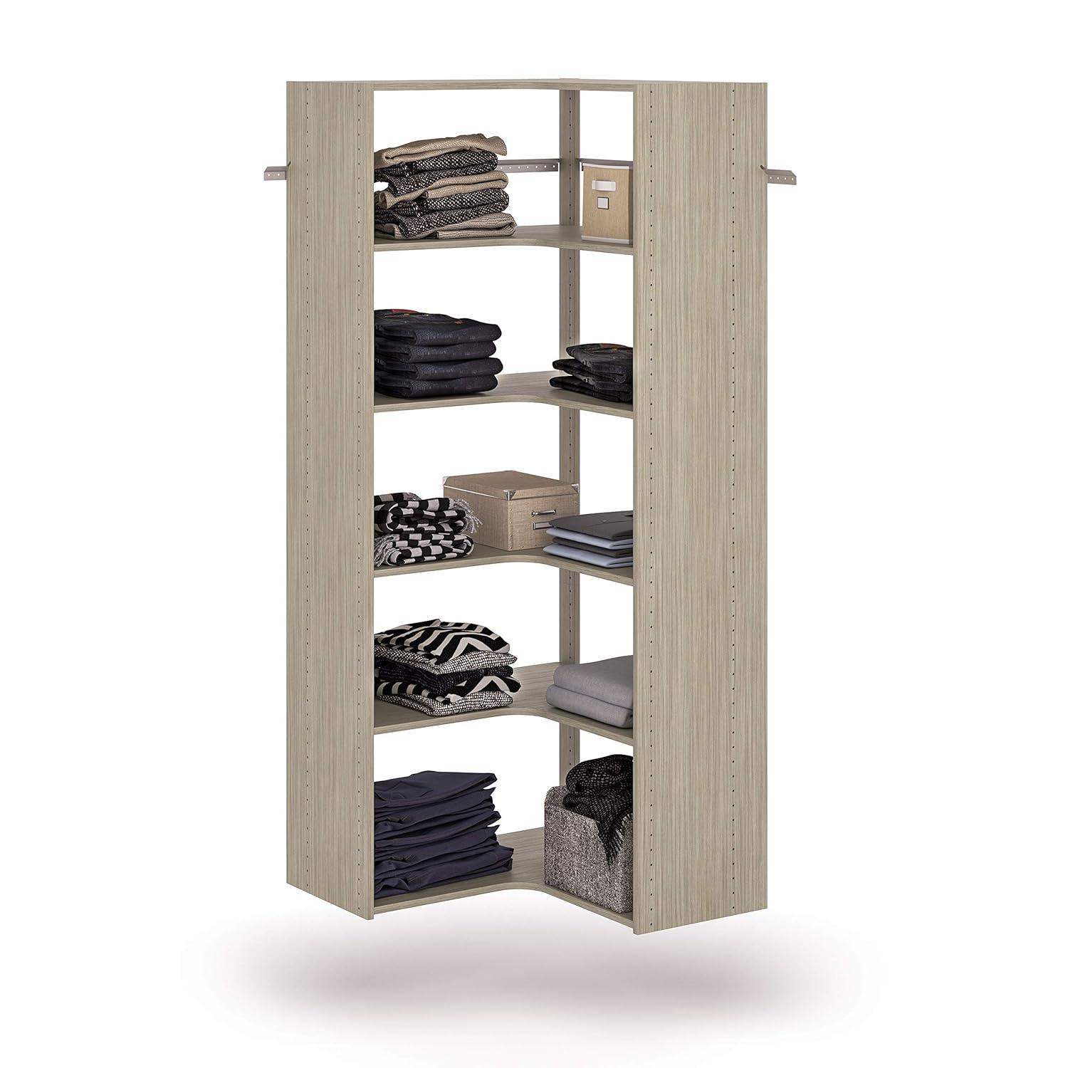 Easy Track Ph42 30-1/2" Wide Corner Closet Organizer System - Grey