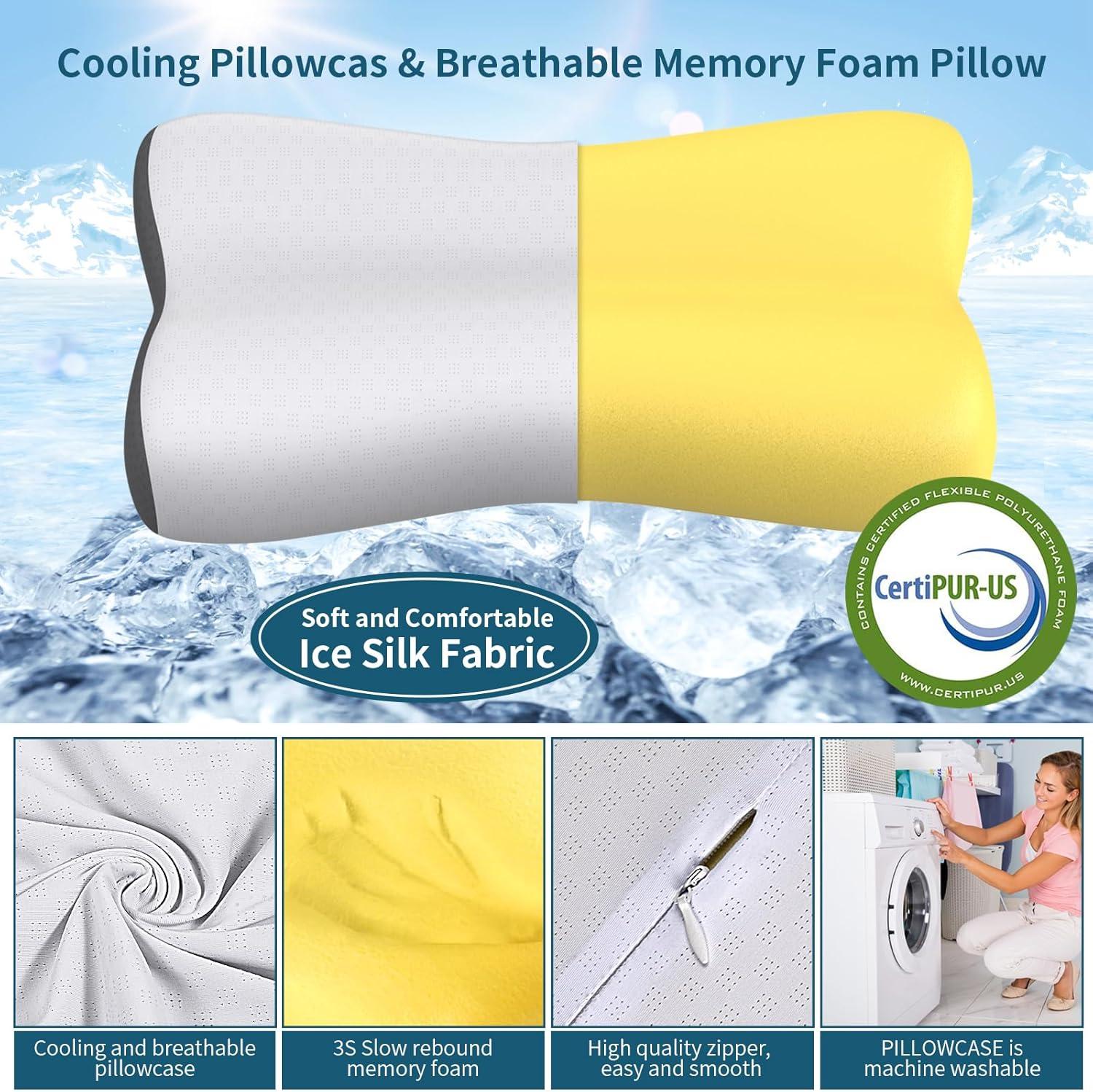 Cervical Pillows Memory Foam Pillows For Neck Pain Relief, Ergonomic Pillows For Shoulder Pain Relief, Contour Pillows To Aid In Sleeping, Orthopedic Bed Pillows For Neck Support For Side Or Stomach Sleepers