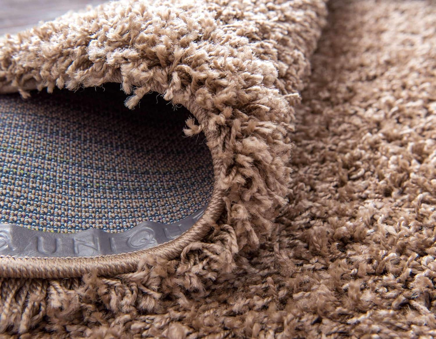 Unique Loom 4' 0 x 6' 0 Solid Shag Sandy Brown Area Rug