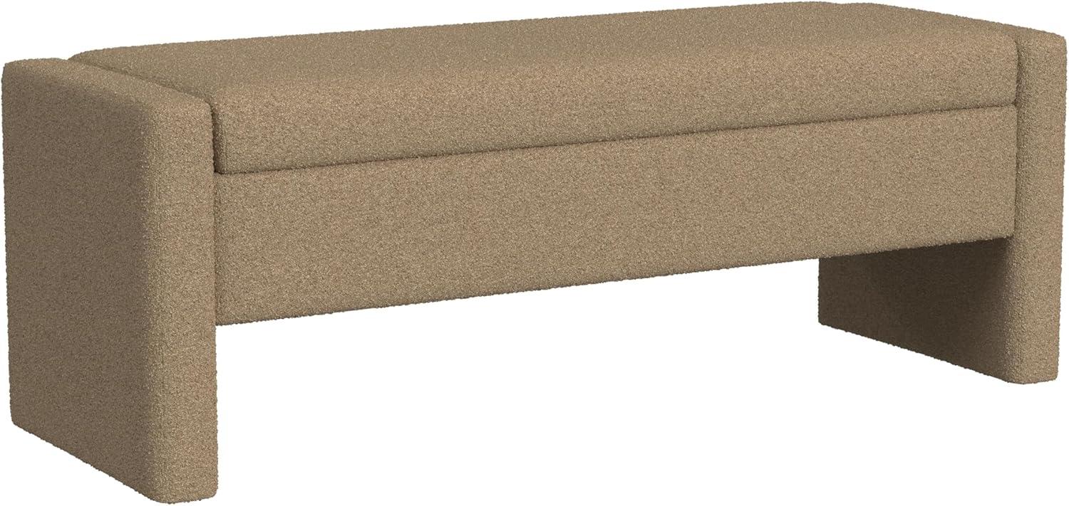HomePop Copenhagen Modern Storage Bench Brown Boucle