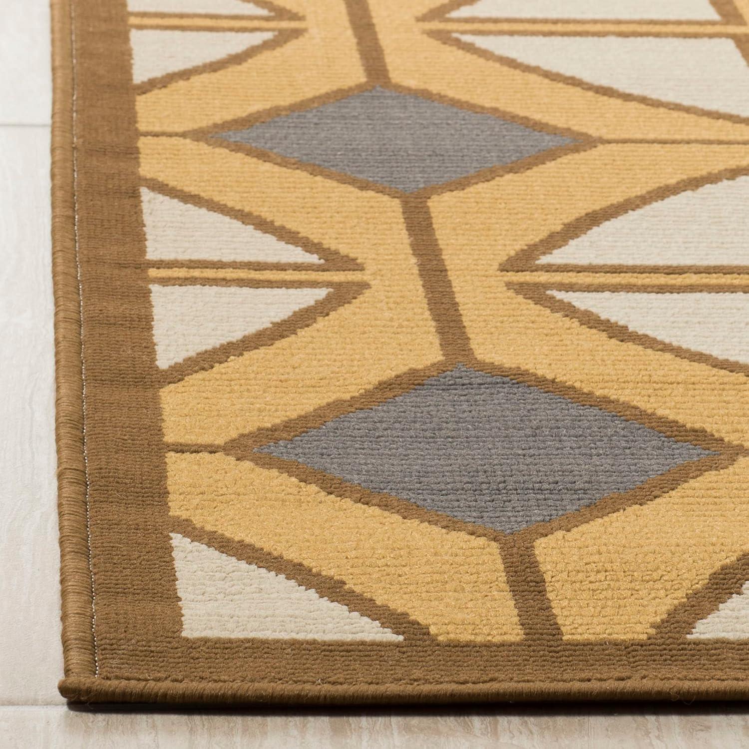 Hampton HAM510 Power Loomed Indoor/Outdoor Accent Rug - Camel/Ivory - 2'7"x5' - Safavieh.