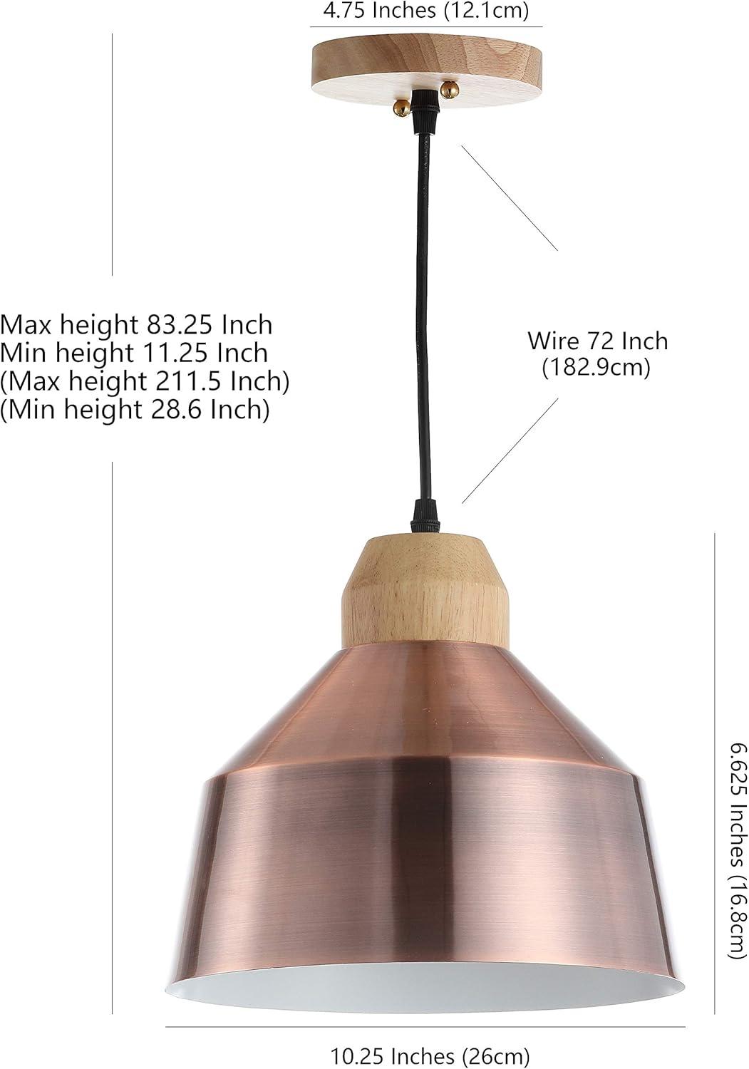 SAFAVIEH Dajana 10.25 in. Dia. Adjustable Modern Classic Pendant, Copper