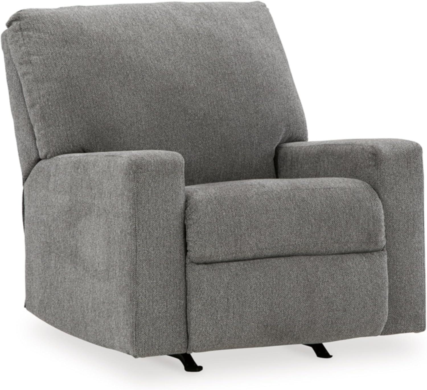 Graphite Gray Polyester Manual Recliner Chair