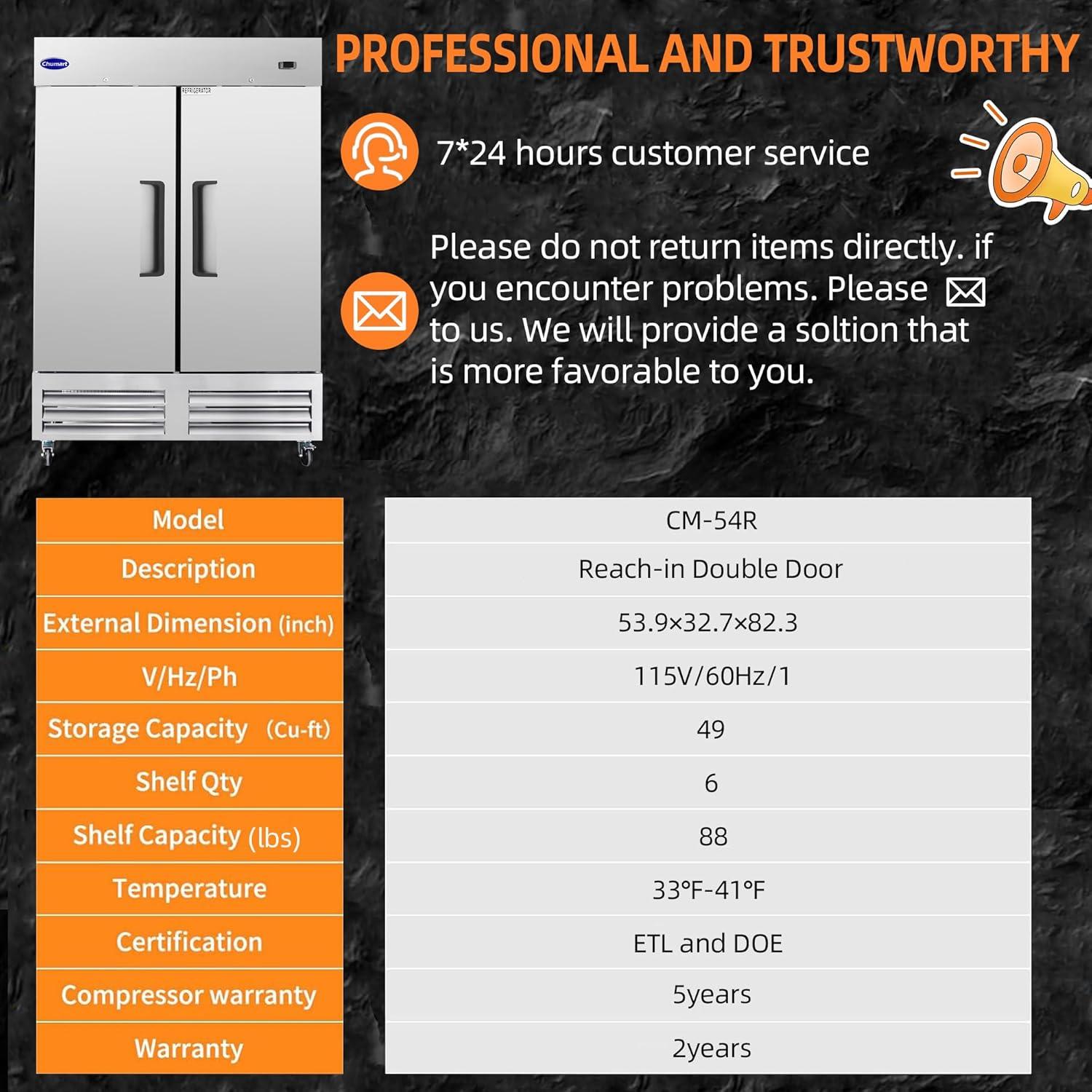 Arctic Air AR49 49 Cubic Feet Stainless Steel Refrigerator