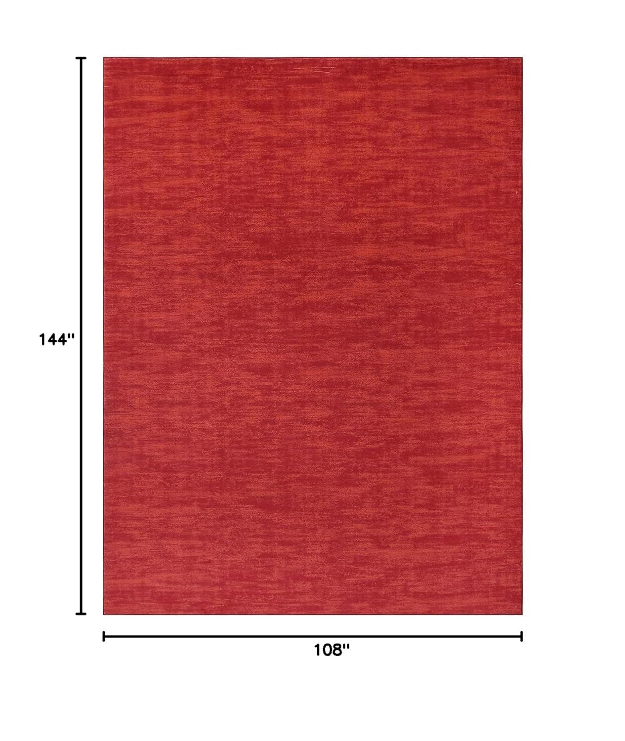 Garvee 9' x 12' Large Machine Washable Area Rug Modern Solid Rug Non-Slip Low-Pile Contemporary Indoor Area Rug for Home Office Bedroom, Red