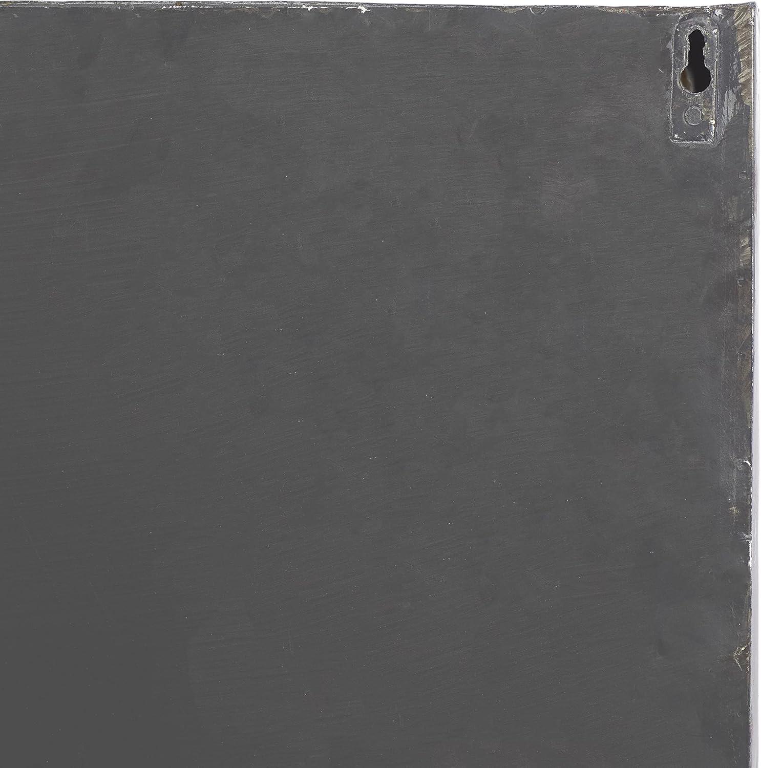 DecMode Gray Metal Chalkboard File Holder Sign Wall Decor with Black Numbers