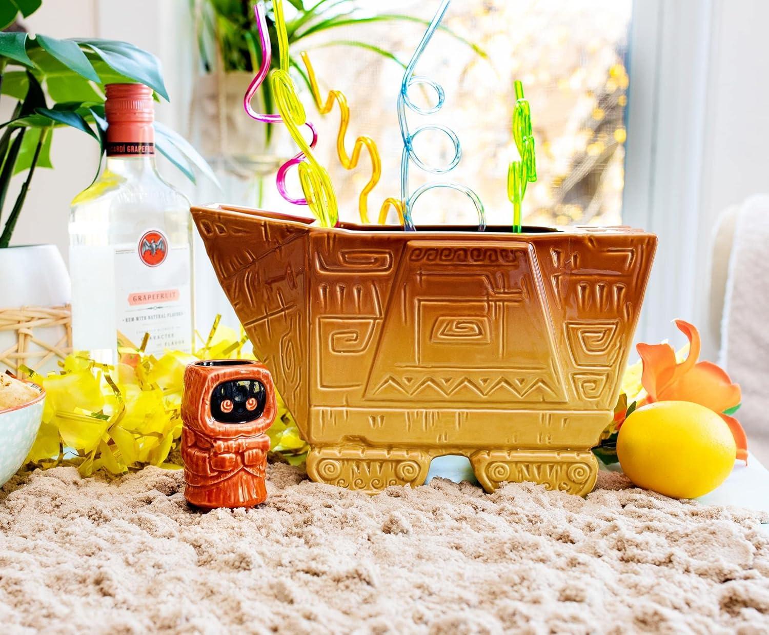 Beeline Creative Geeki Tikis Star Wars Sandcrawler Punch Bowl Set With Jawa Mini Muglet