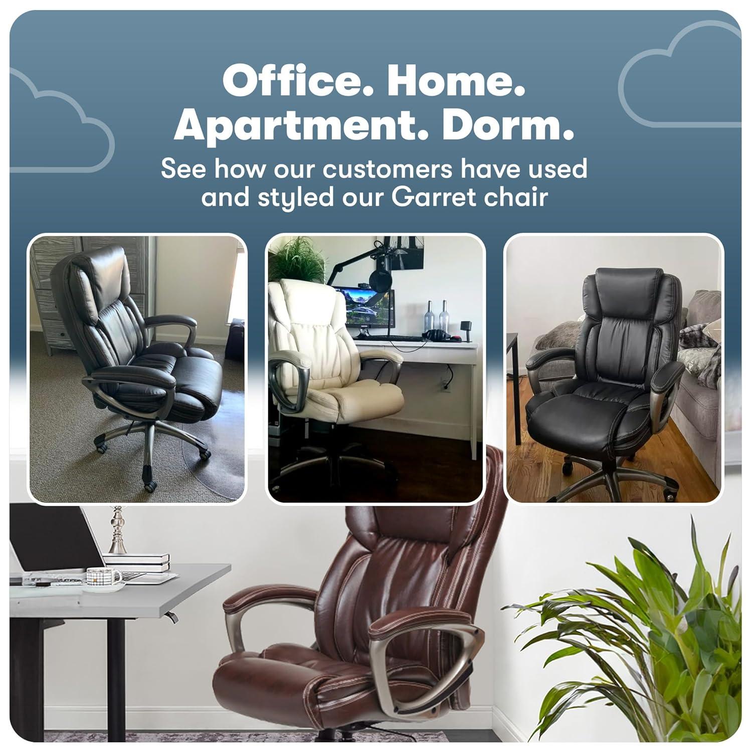 Serta Serta Garret Executive Office Chair, Ergonomic Lumbar Support, Semi-Plush Cushion, Body Pillows