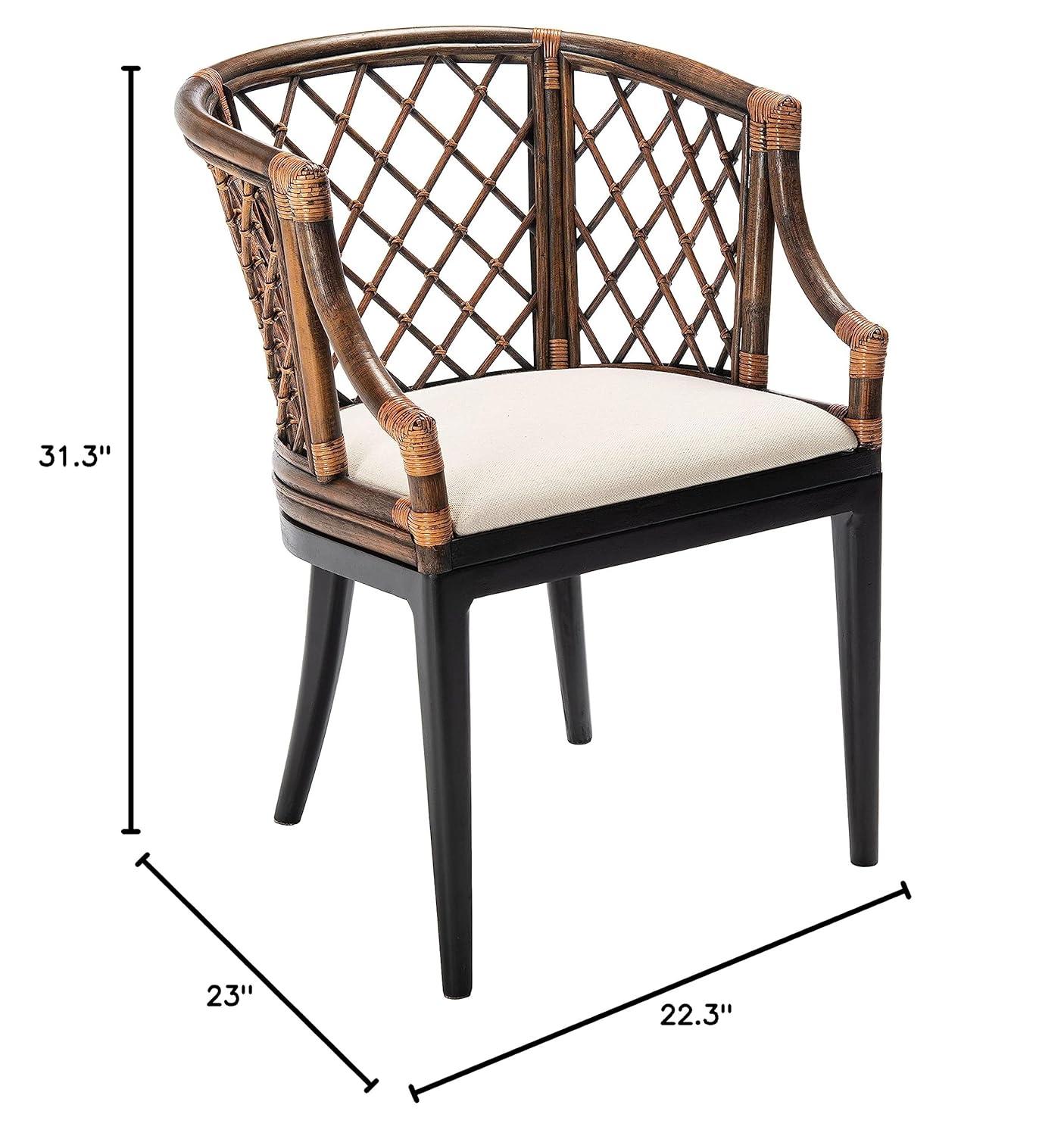 Carlotta Arm Chair - SEA4013 - Brown/Black - Safavieh