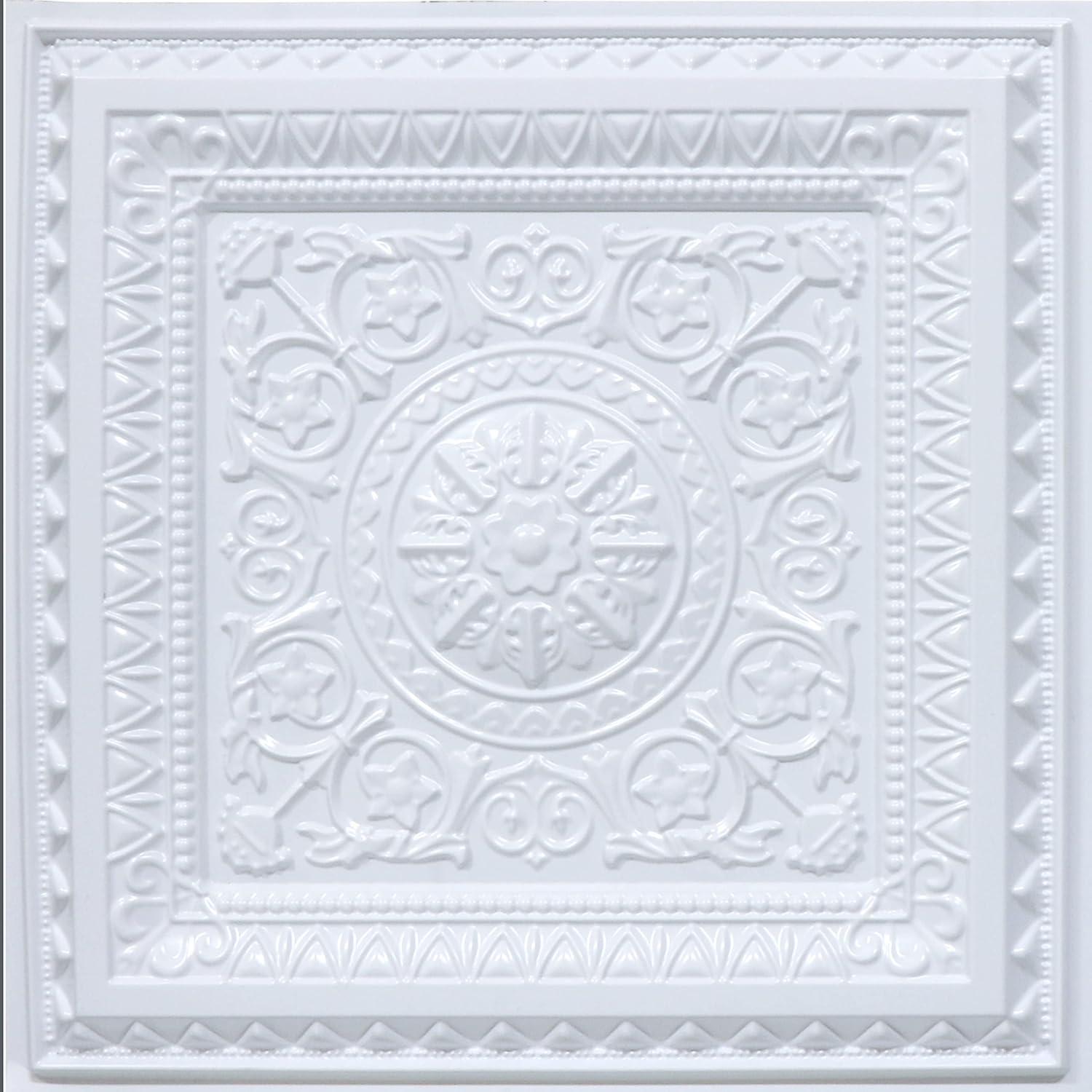 uDecor Economy La Scala Drop-In PVC Ceiling Tile (Set of 10)