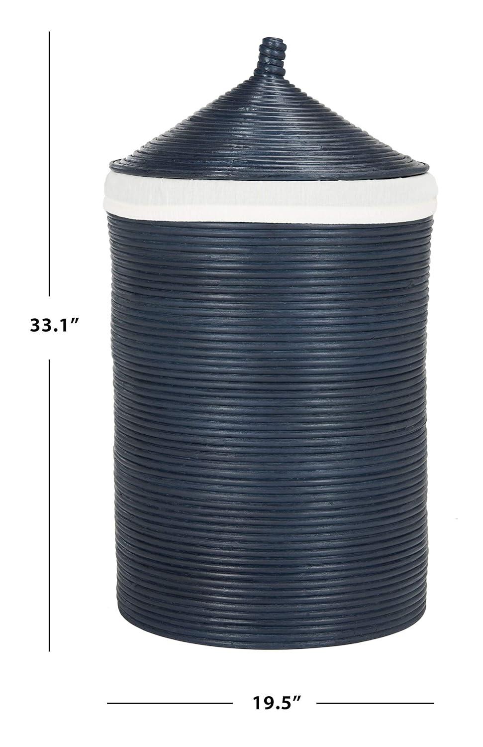 Wellington Laundry Basket - White/Navy - Safavieh