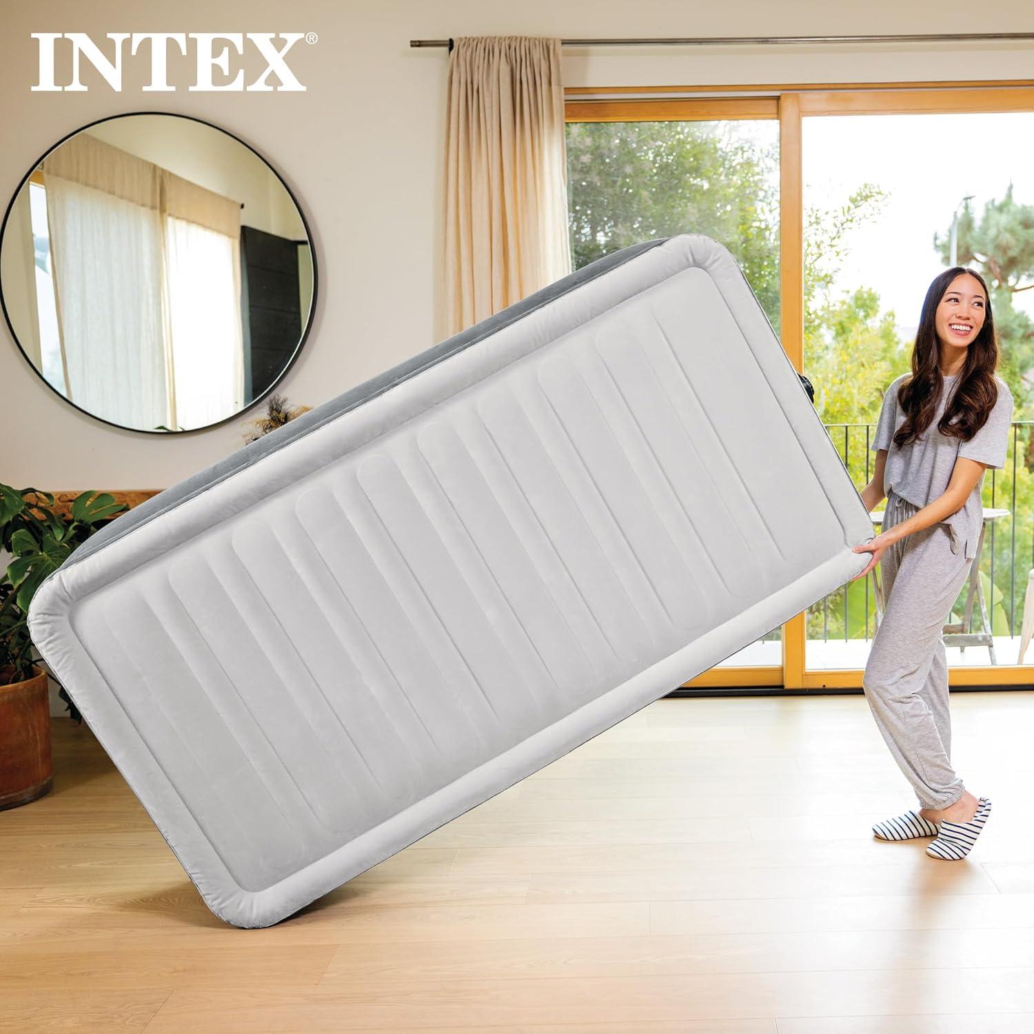 Intex: Dura-Beam Plus Series Elevated 18" High Twin Air Mattress with Built in Electric Pump