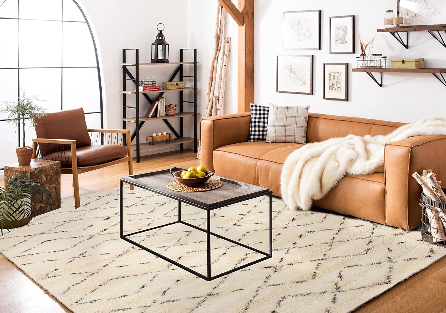 Casablanca CSB847 Hand Tufted Indoor Area Rug - Ivory/Brown - 8'x10' - Safavieh
