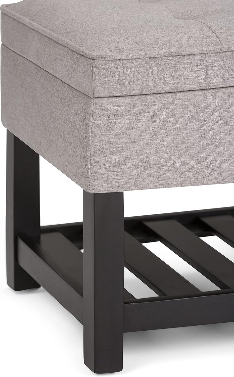 Simpli Home Cosmopolitan 44"W Transitional Tufted Storage Ottoman Bench with Lift Top
