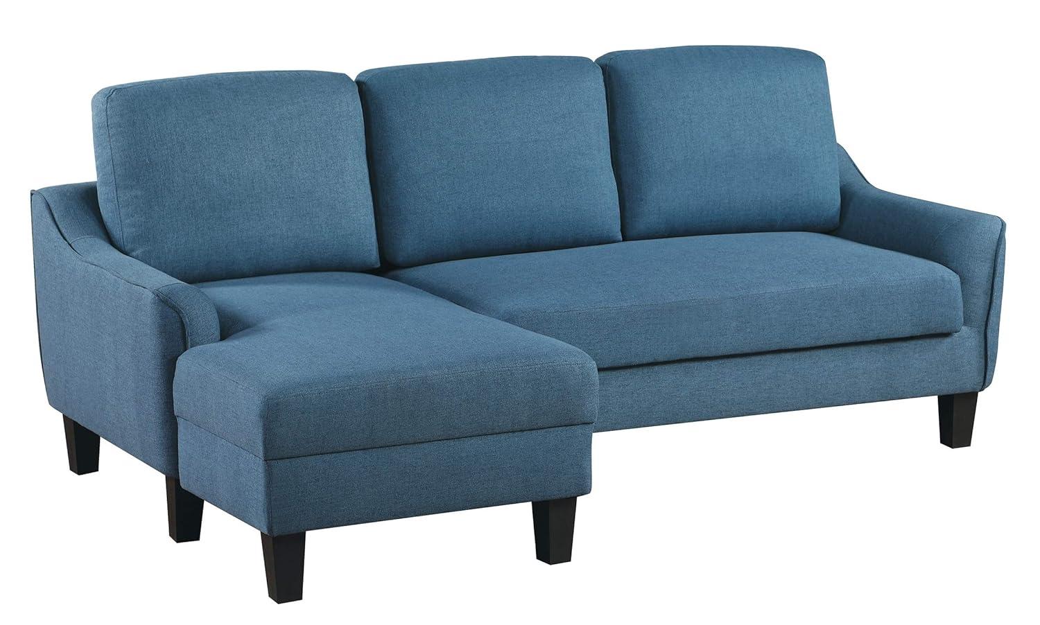 Lester Chaise Sleeper Sofa in Gray fabric with Black legs