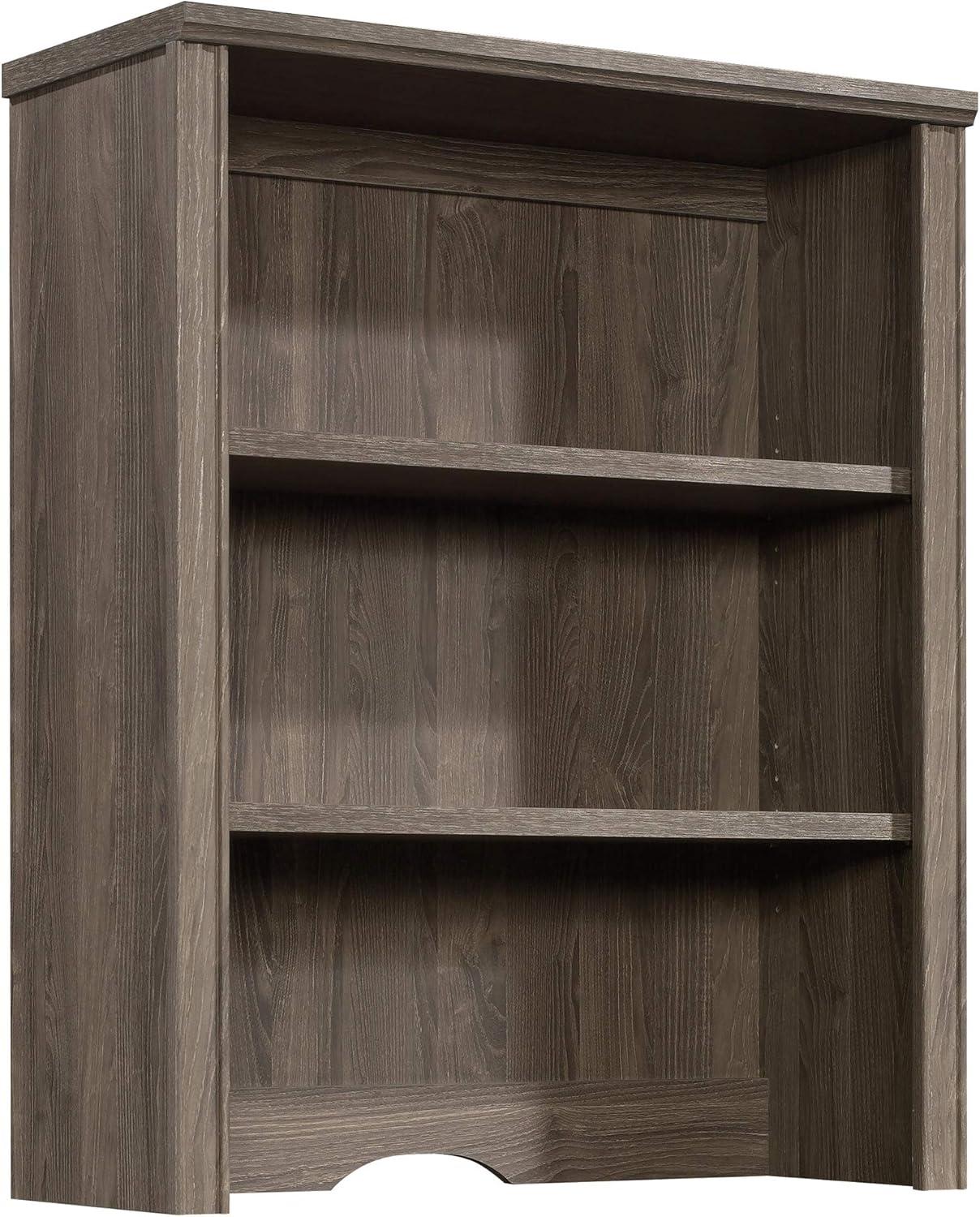 Emery Oak Adjustable Library Hutch with Two Shelves