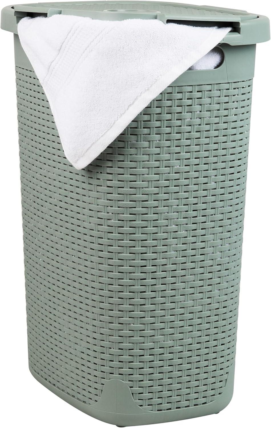 Mind Reader Mind Reader 50L Slim Laundry Hamper, Clothes Basket, Lid, Plastic