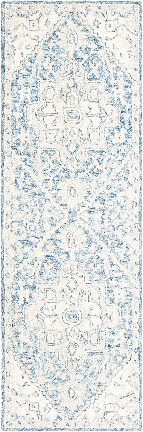 Micro-Loop MLP503 Hand Tufted Runner Rug - Blue/Ivory - 2'3"x7' - Safavieh.