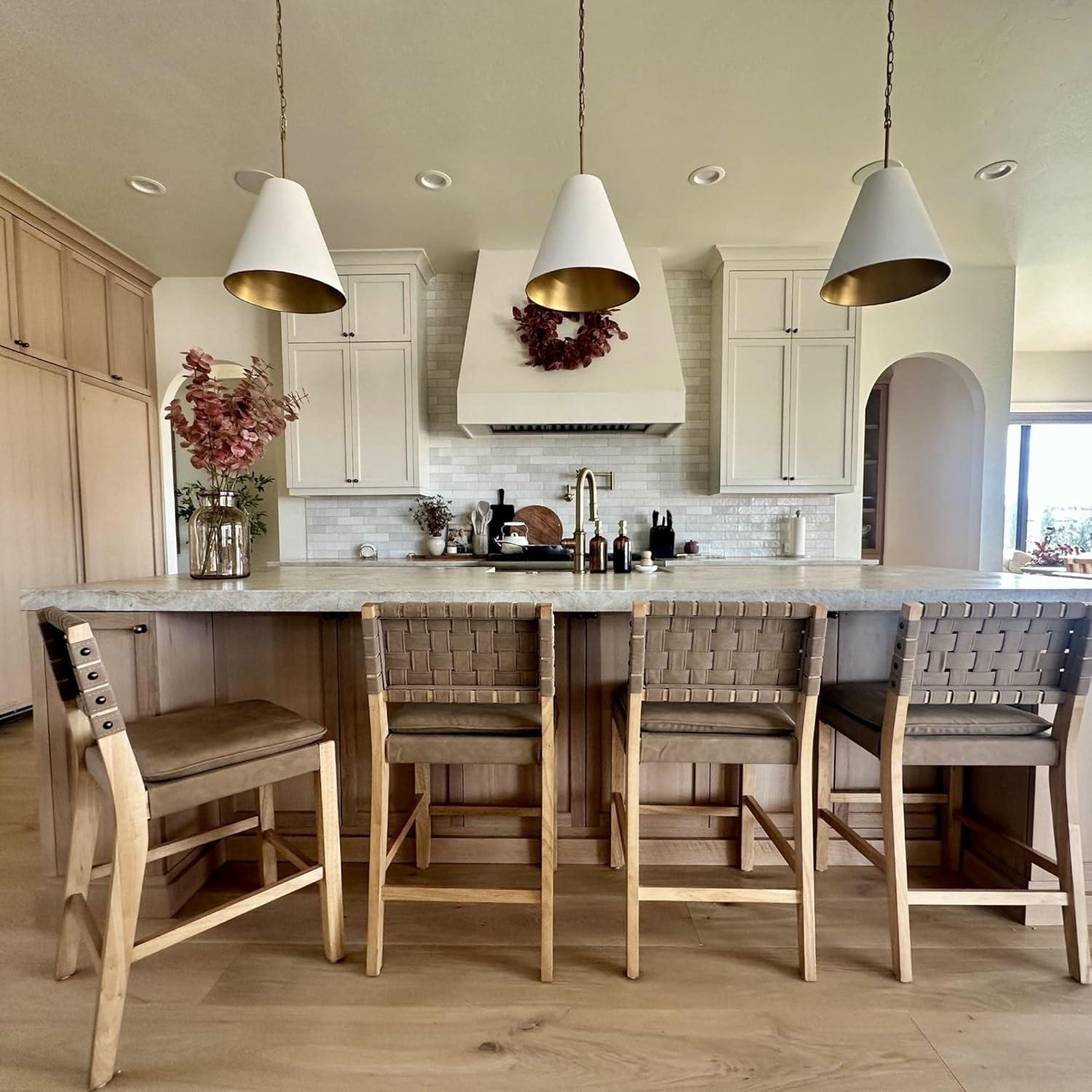 Arleatha Upholstered 24'' Counter Stool with Solid Wood Frame