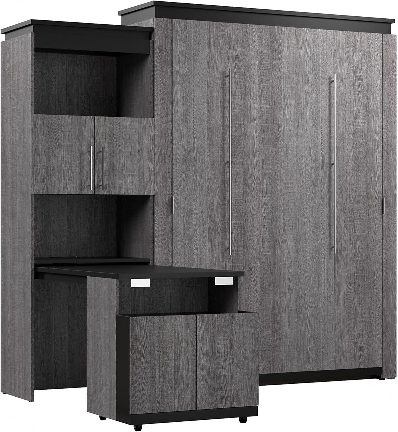Mercury Row® Armiead Murphy Bed with Shelves and Pull-Out out Dewsk