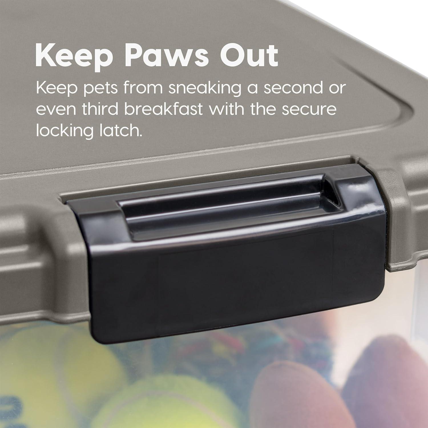 Zoey Tails 35 Lbs. WeatherPro Airtight Stackable Pet Food Storage Container Combo with Scoop & Treat Box