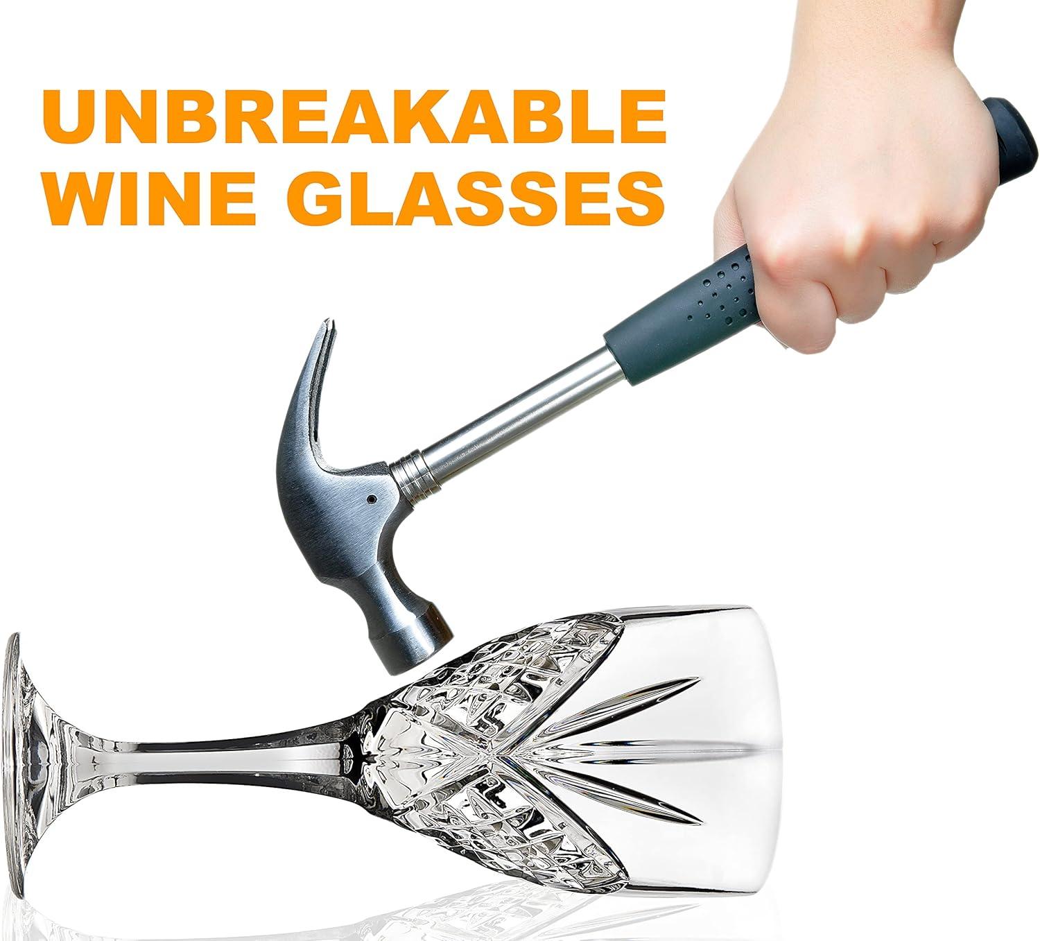 Godinger Wine Glasses, Stemmed Wine Glasses, Red Wine Glasses, Shatterproof and Reusable, BPA Free Acrylic - Dublin Collection, Set of 4