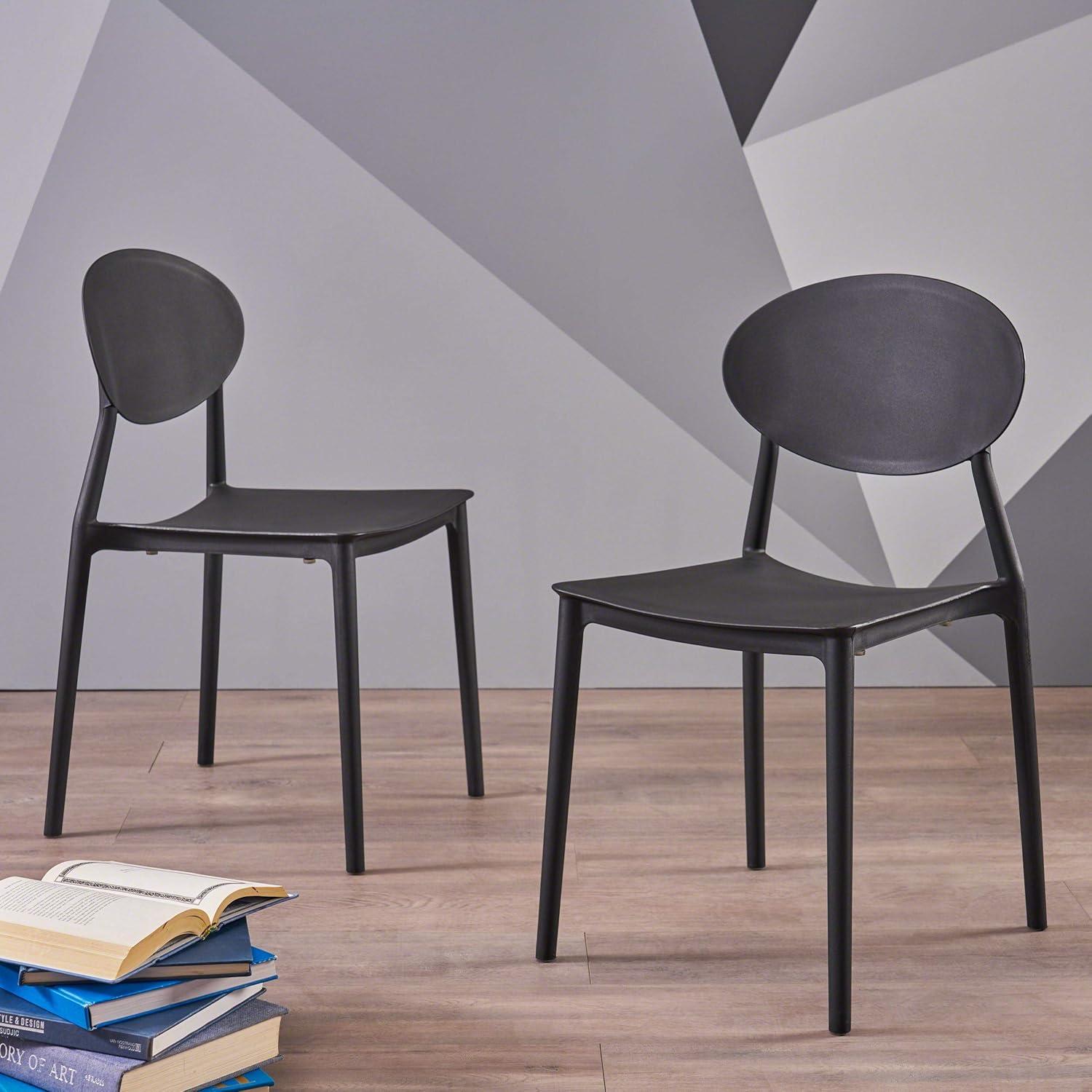 Ali Set of 2 Black Plastic Indoor Chairs