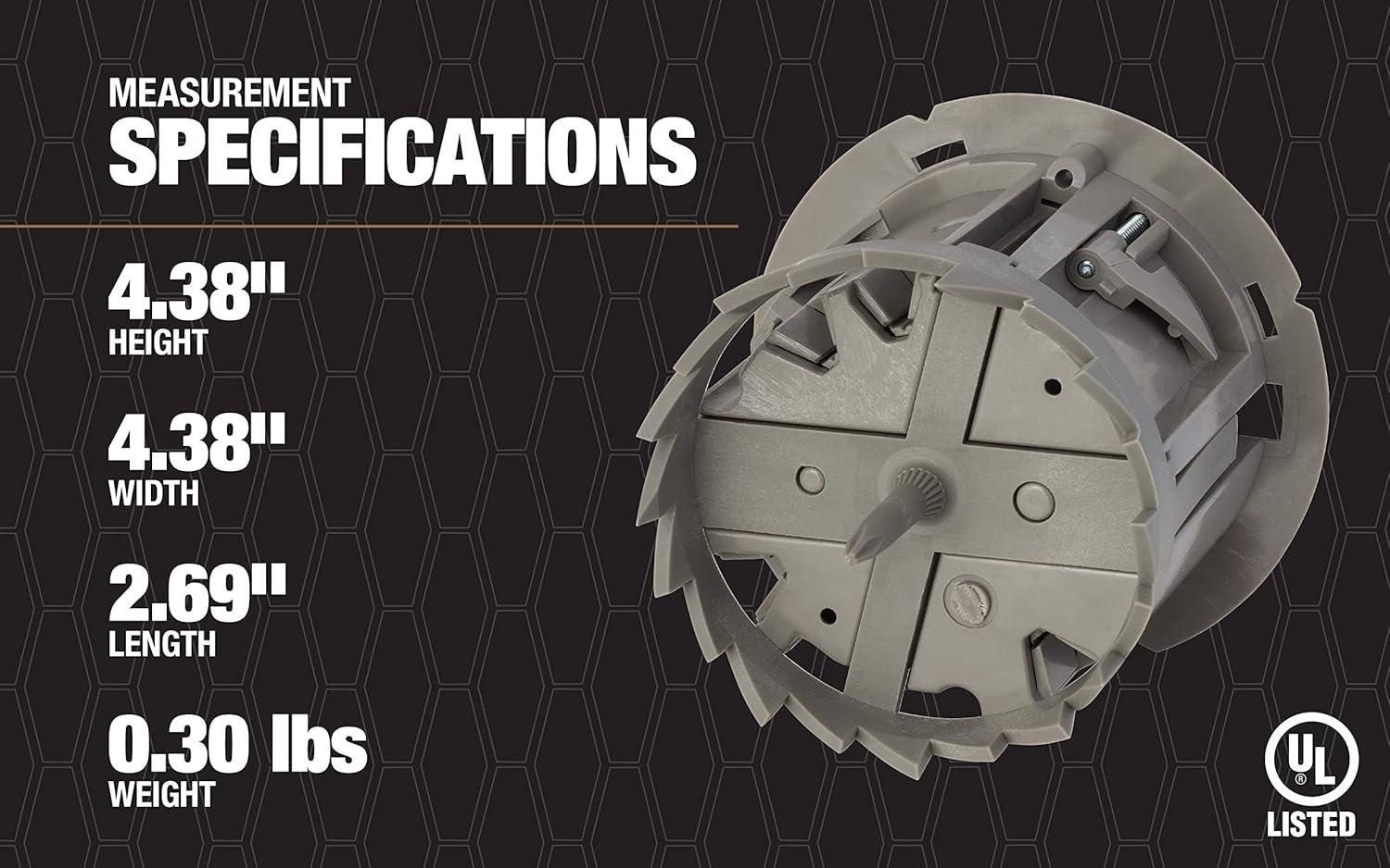 Madison Electric Products Smart Box Shark Tooth 1-Gang Gray Polycarbonate Interior Old Work Standard Round Ceiling/Wall Electrical Box