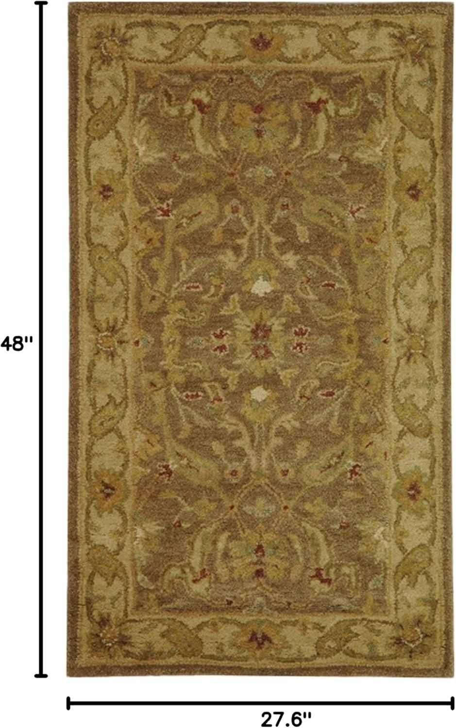 SAFAVIEH Antiquity Beaufort Traditional Floral Wool Area Rug, Brown/Gold, 2'3" x 4'