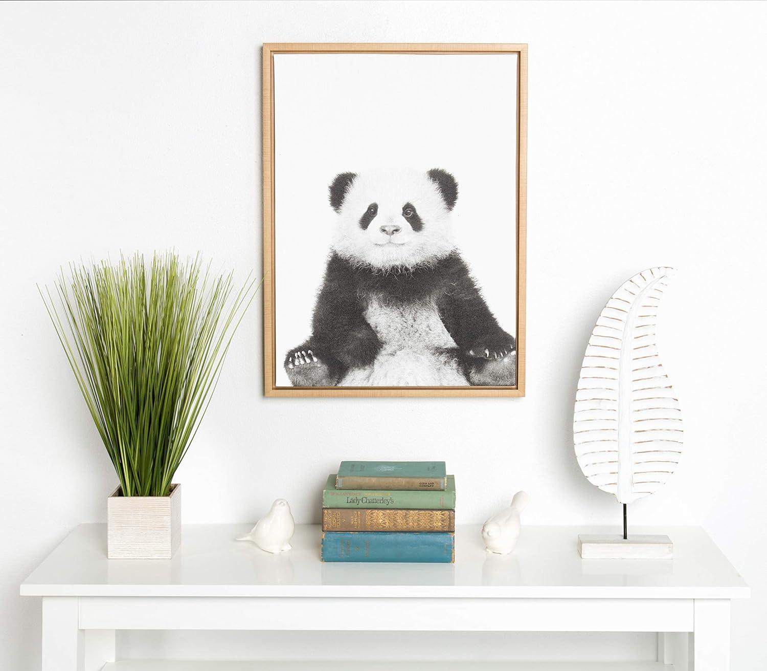 Sylvie Panda Framed Canvas by Simon Te Tai - Kate and Laurel