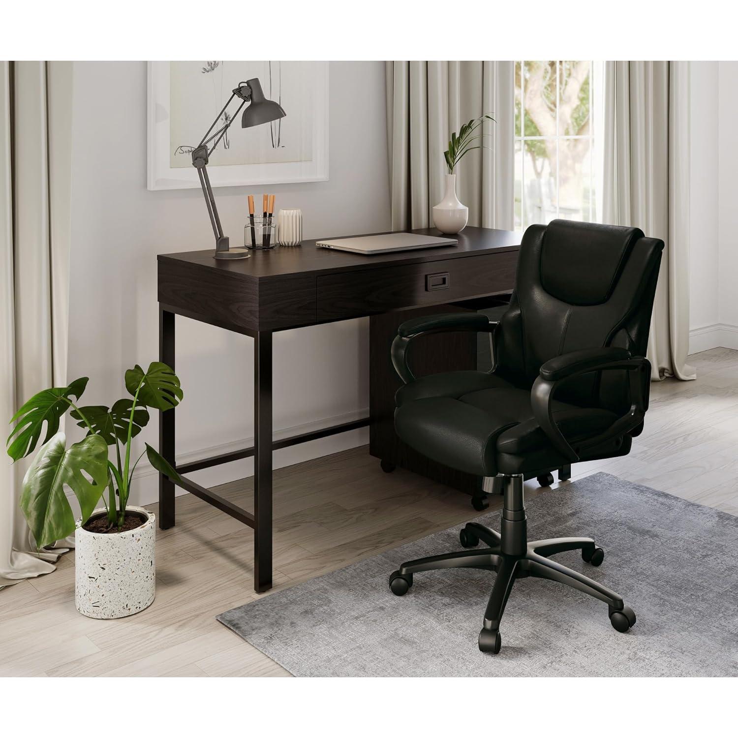 ® Mayhart Vinyl Mid-Back Chair, Black