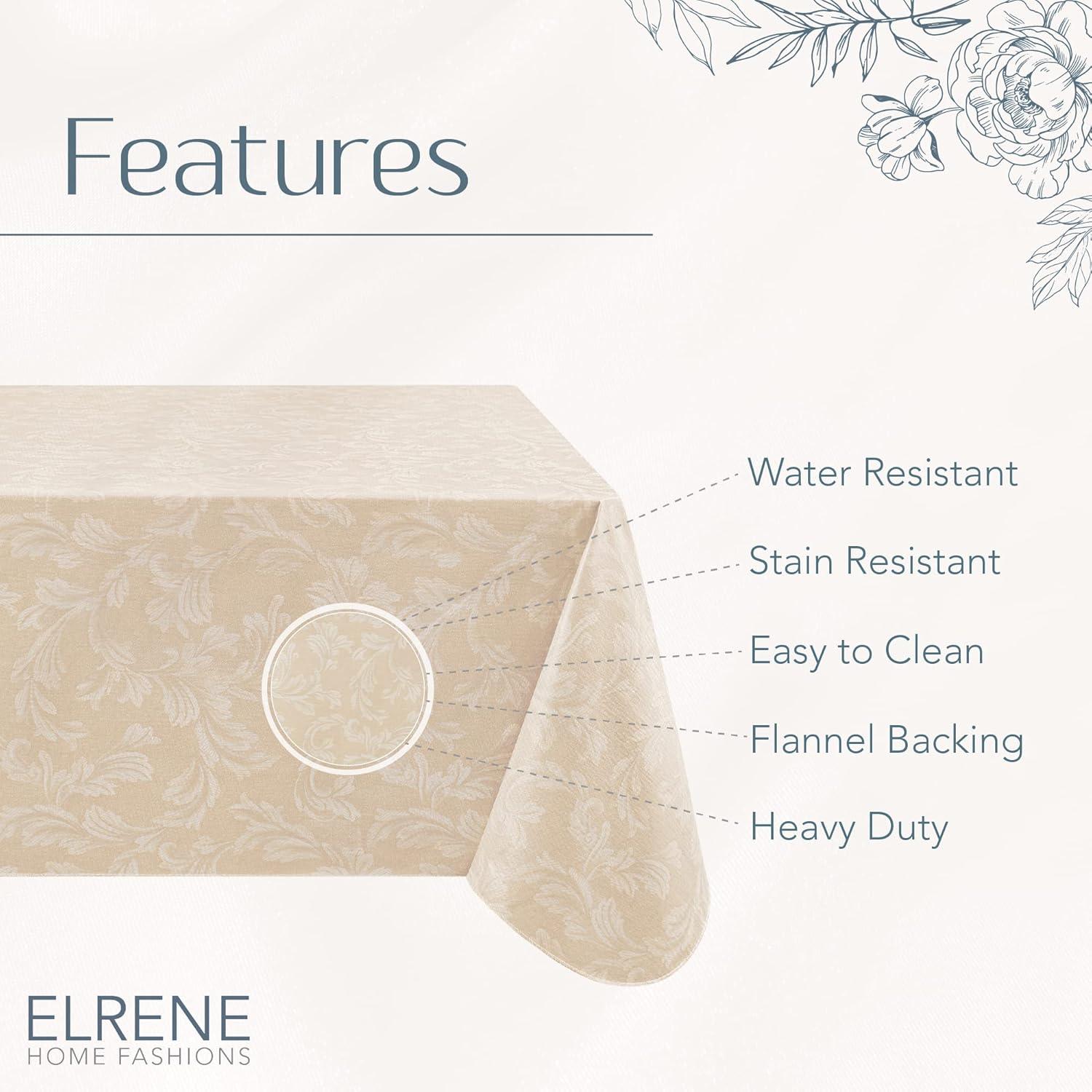 House of Hampton® Camile Floral Scroll Damask Pattern Vinyl Indoor/Outdoor Tablecloth