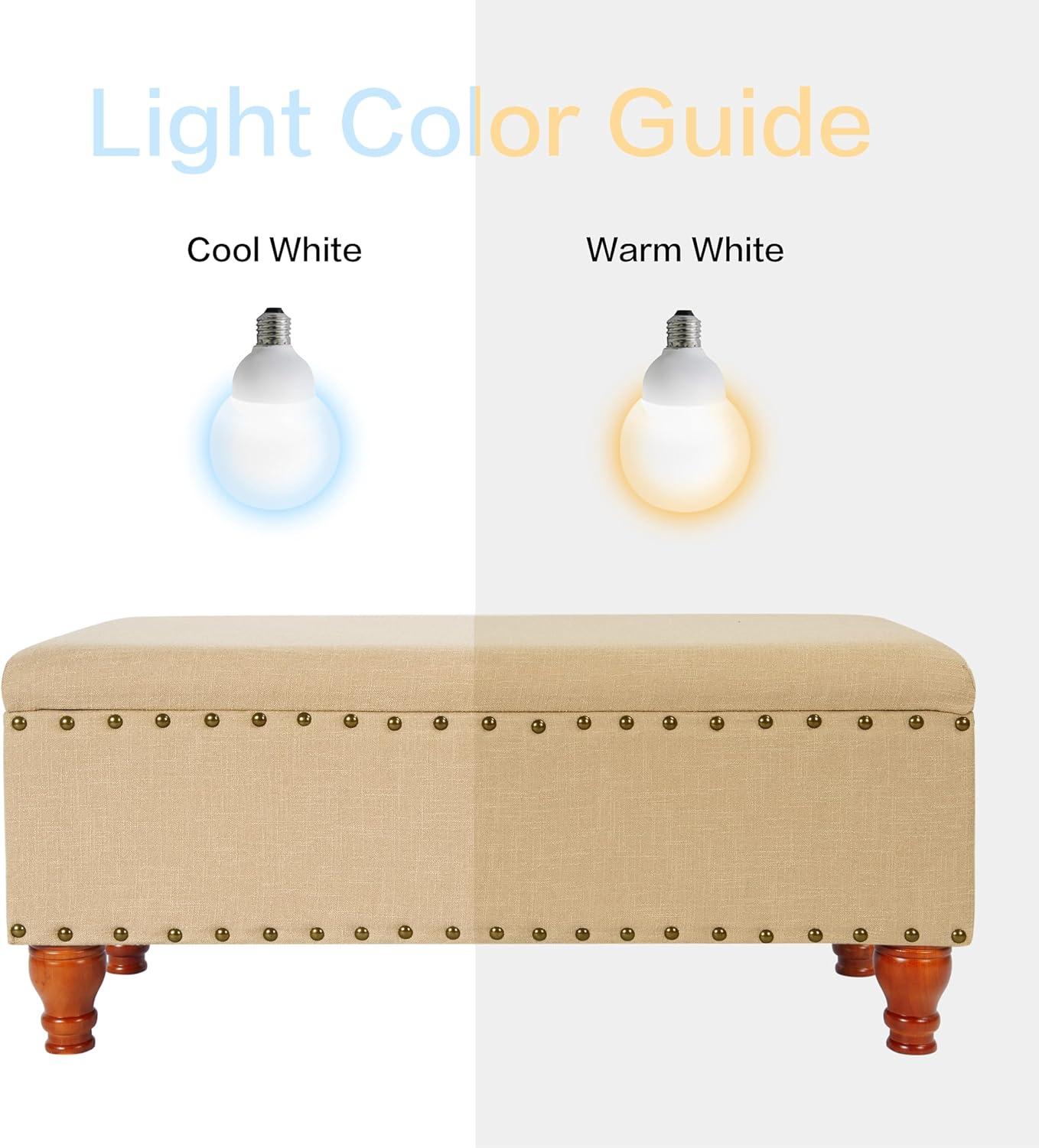 Large Storage Bench with Nailhead Tan - HomePop: Upholstered, Wood Legs, Hinged Lid