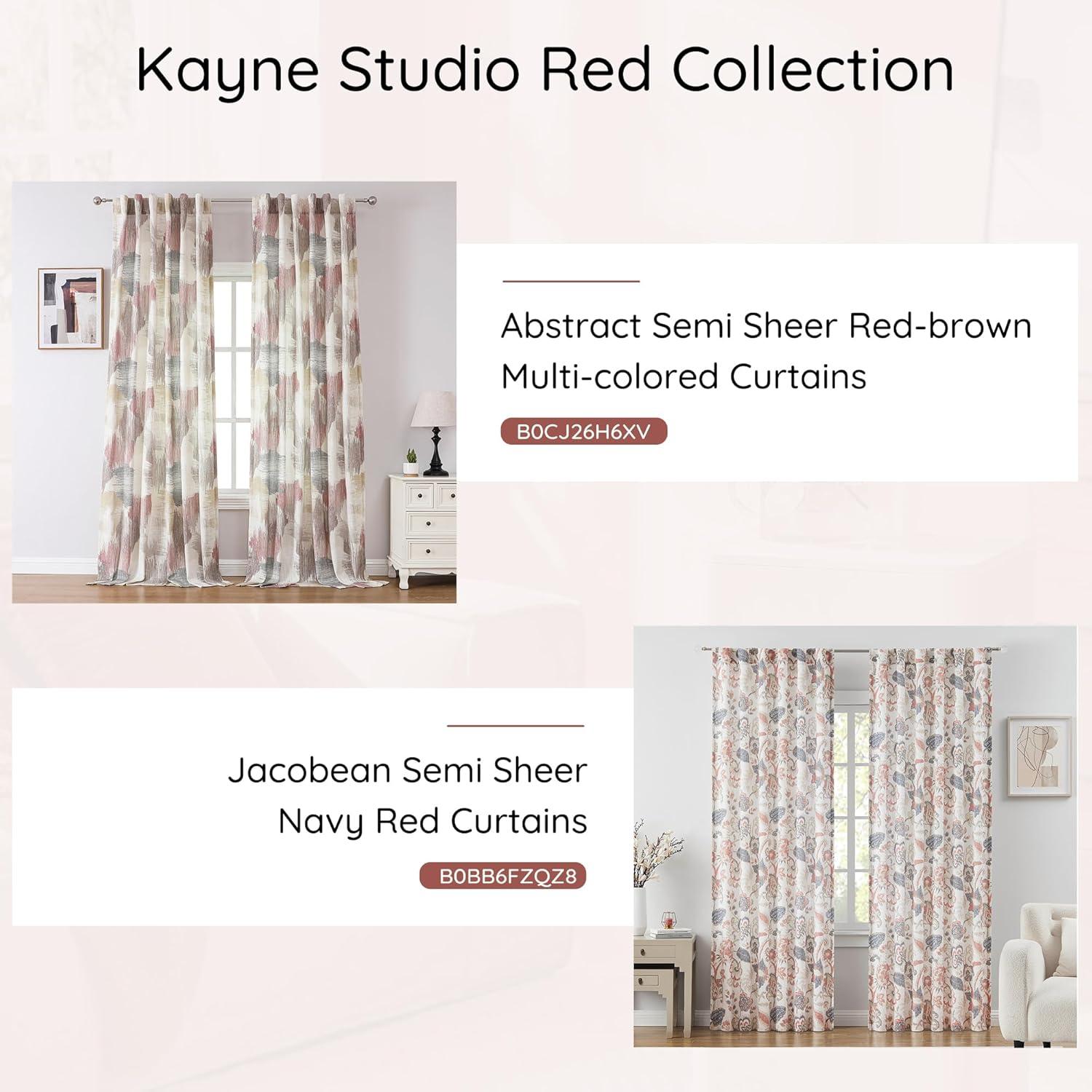Orren Ellis Floral Semi-Sheer Curtains Bohemian Light Filtering Window Treatments Set,2 Panels)