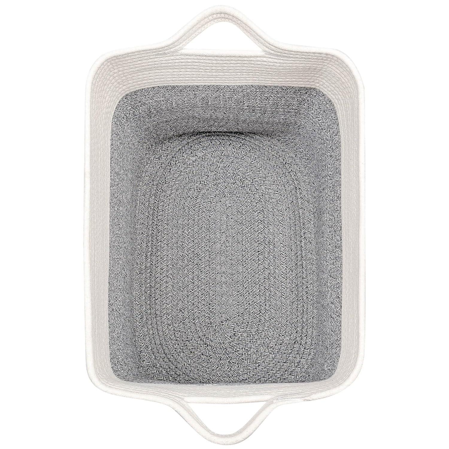 Hamper Toy Storage Collapsible Laundry Bin, Medium Fabric Organizer, 2pack - Silver Gray