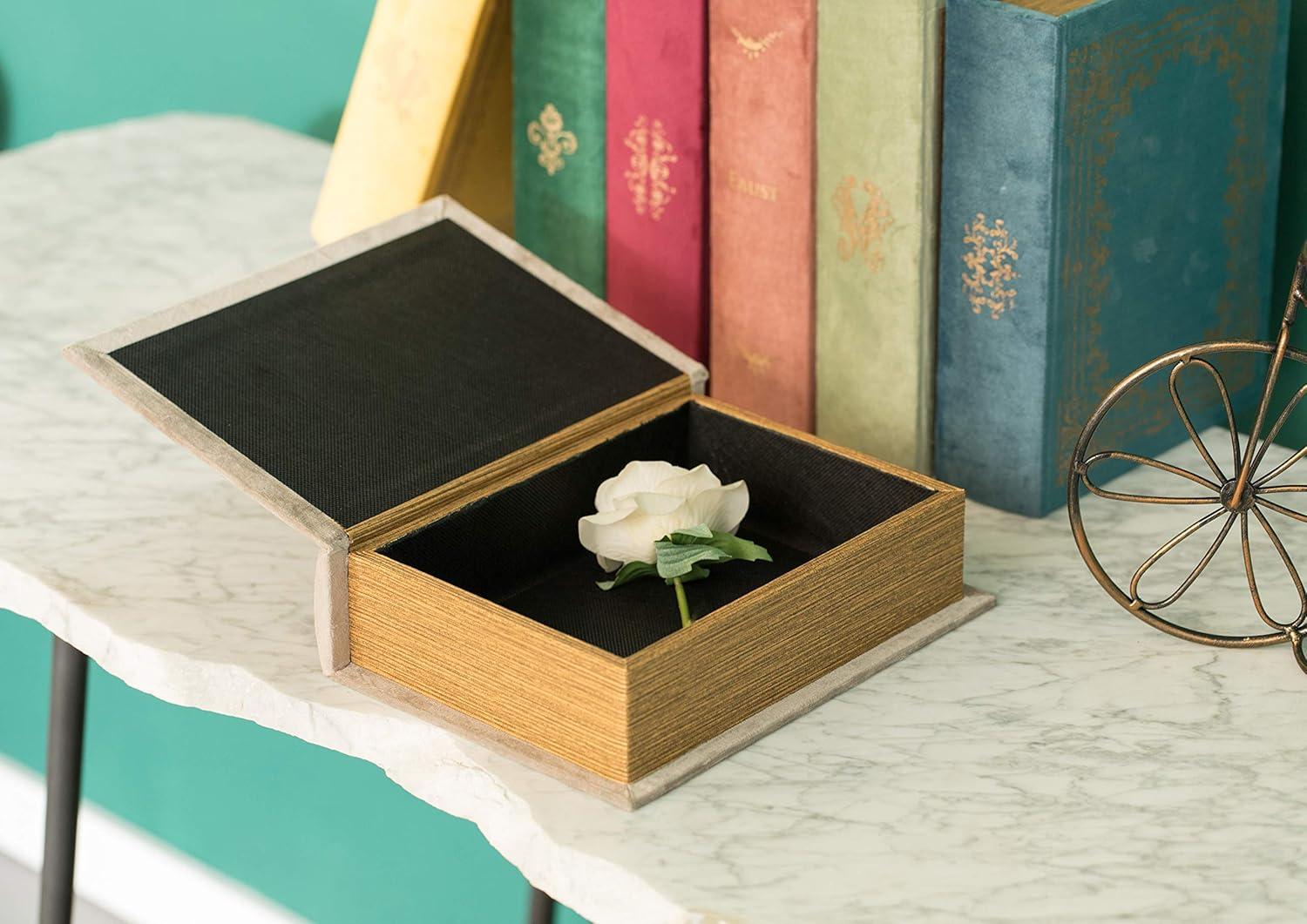 Vintiquewise Decorative Vintage Book Shaped Trinket Storage Box