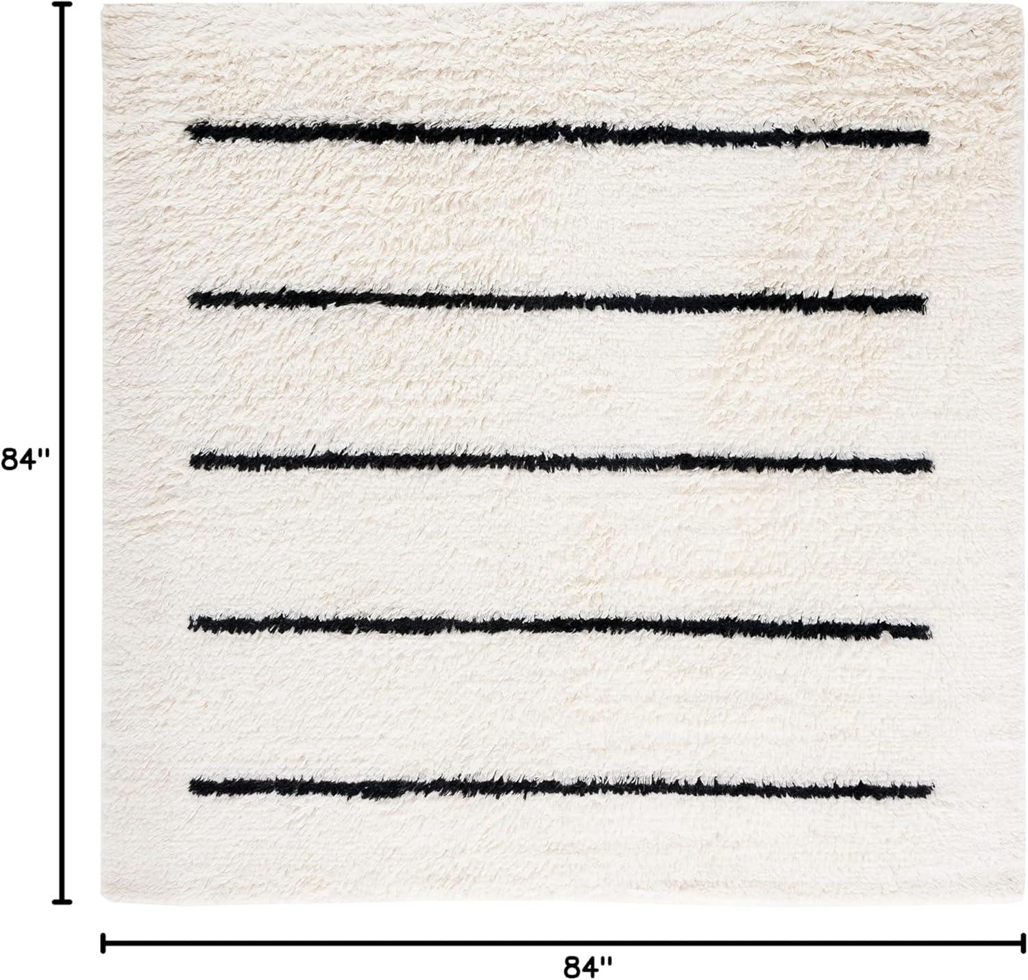 SAFAVIEH Kenya Siomha Striped Area Rug, Ivory/Black, 3' x 5'