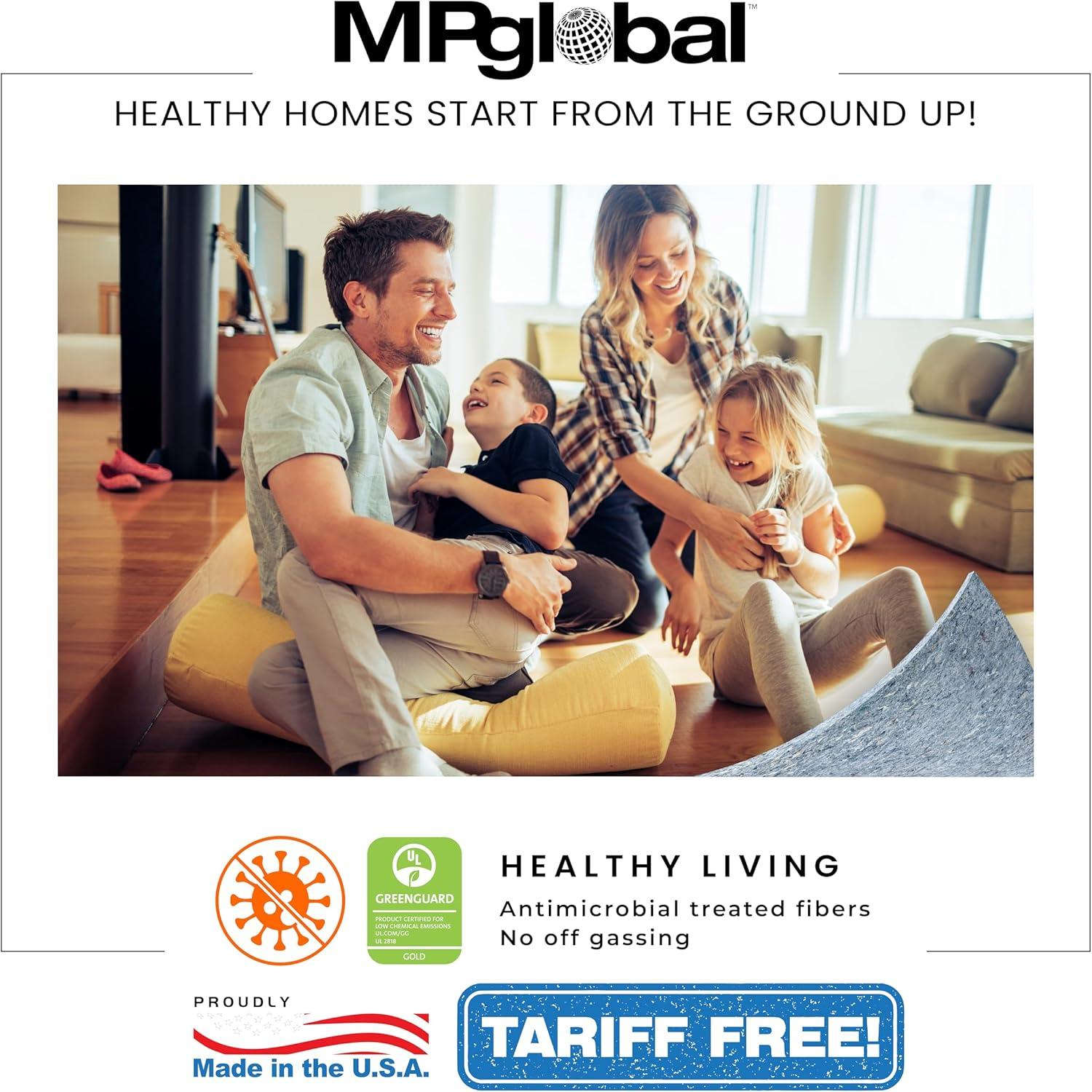 QuietWalk Underlayment 200 sq ft – 3 mm Thick – for Laminate & Hardwood Floors – Approved for Pre-Attached Pad – Recycled Fiber – Floating Install – Sound & Moisture Barrier – Made in USA