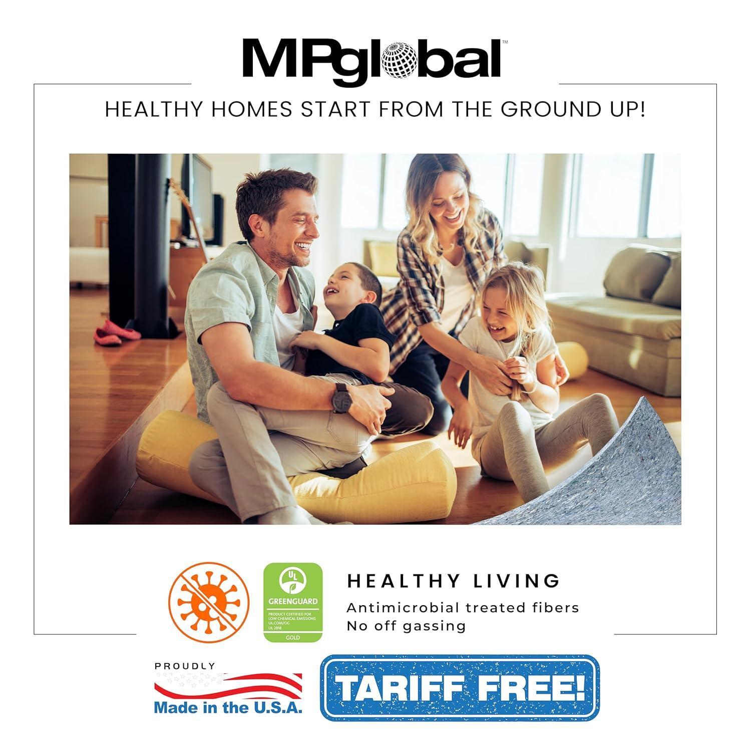 QuietWalk Underlayment 200 sq ft – 3 mm Thick – for Laminate & Hardwood Floors – Approved for Pre-Attached Pad – Recycled Fiber – Floating Install – Sound & Moisture Barrier – Made in USA