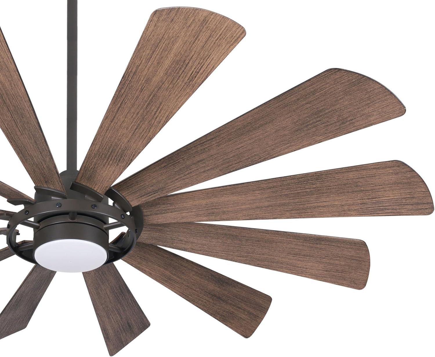 65" Minka Aire Farmhouse Indoor Ceiling Fan with Dimmable LED Light Oil Rubbed Bronze for Living Room Kitchen Bedroom Family House
