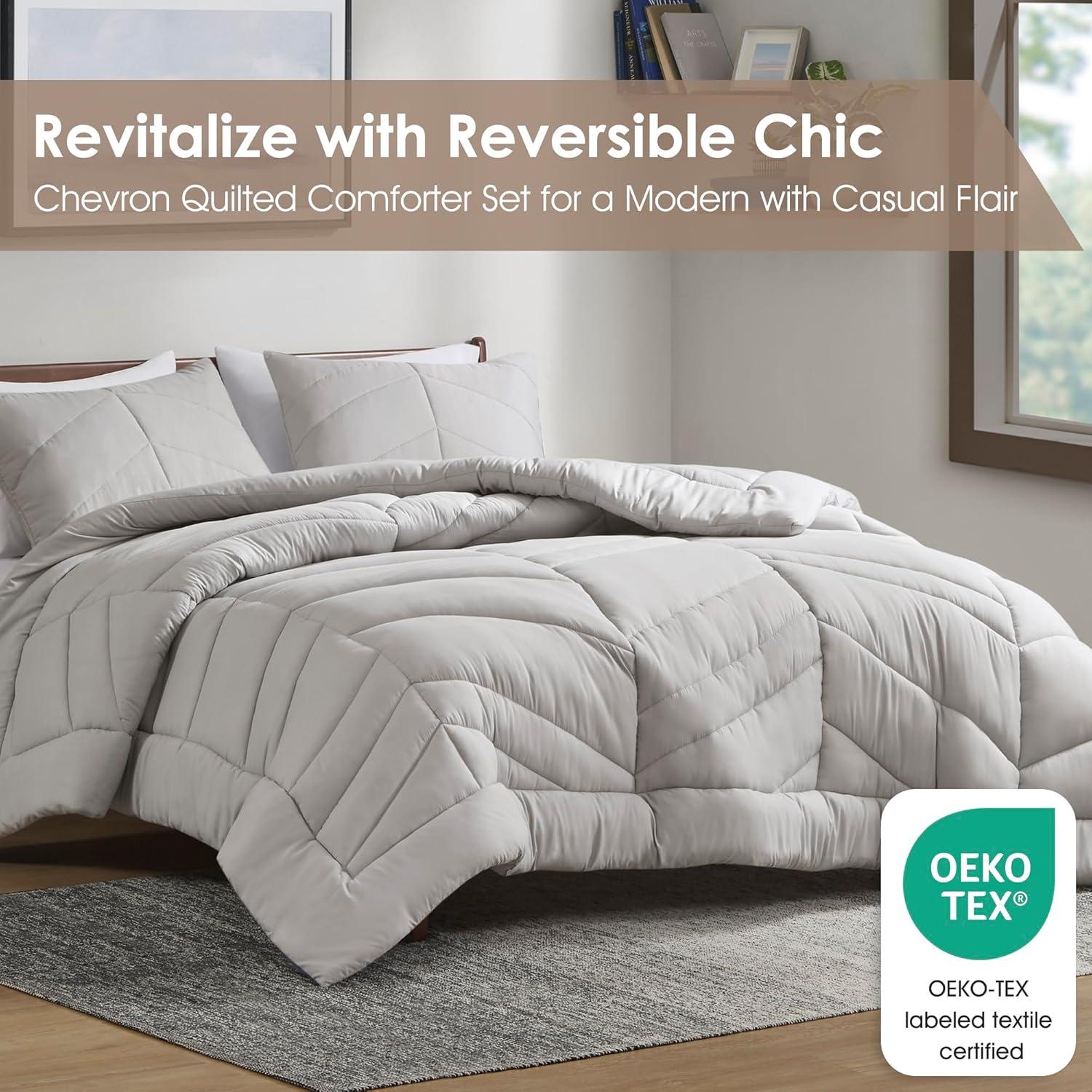 Intelligent Design Remy Quilted Chevron Comforter Set