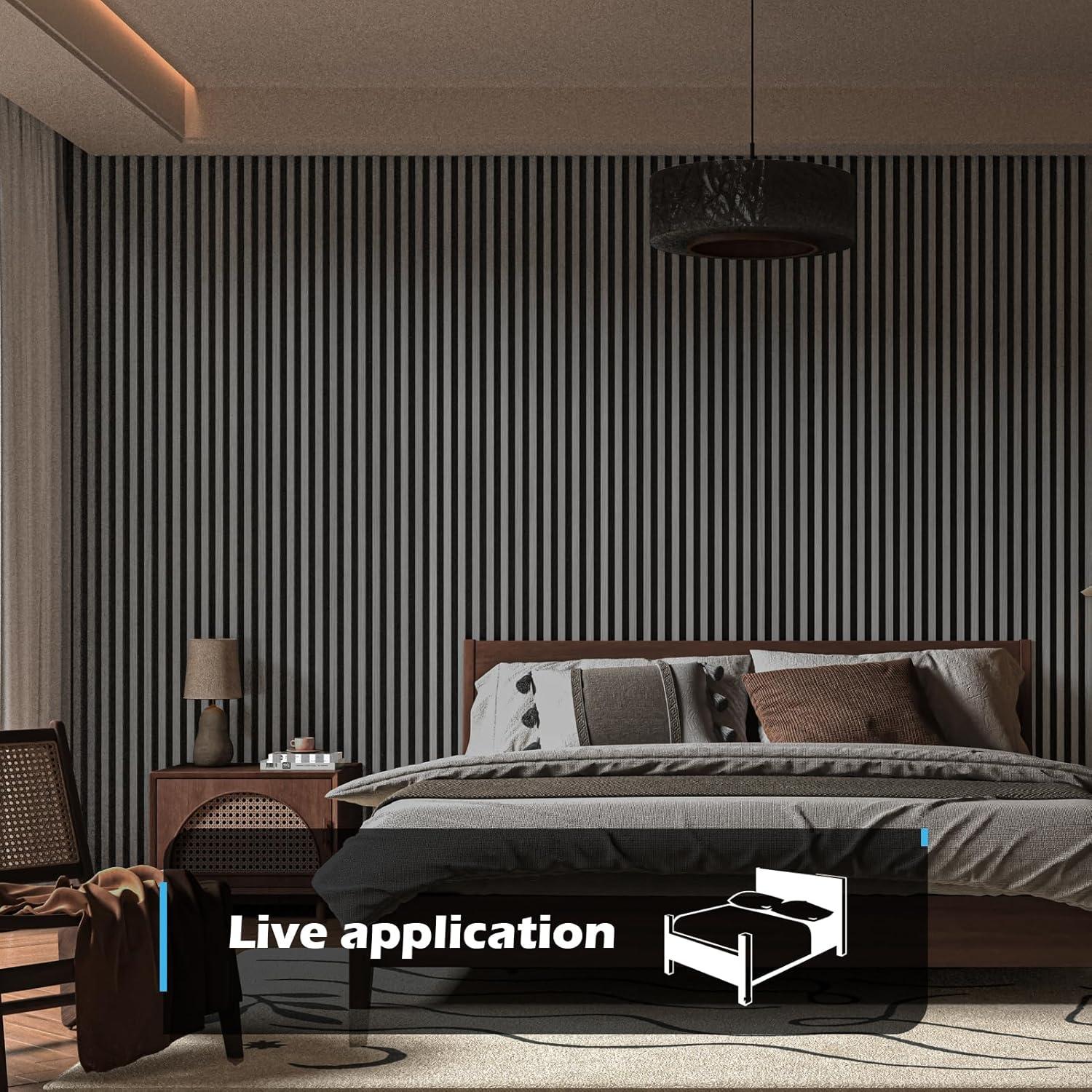 Art3d 2-Pack 108" x 12" Acoustic Wood Panels for Wall, Soundproof Wood Slat Panel for Wall and Ceiling, 3D Fluted Sound Absorbing Paneling for Interior Wall Decor, Living Room, Bedroom - Peach