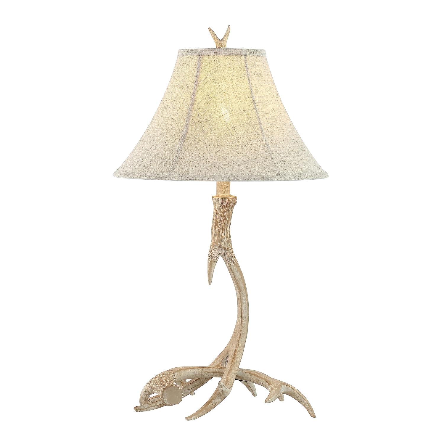 JONATHAN Y JYL6305B Antler 27.5" Rustic Resin LED Table Lamp, Traditional for living room, dinning room, bedroom, office Bulb Included, Beige